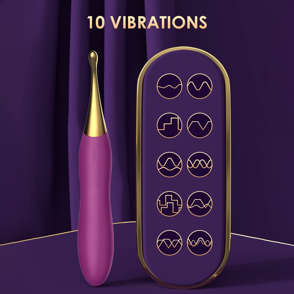 Clitoral Vibrator Sex Toys for Women - SVAKOM Female Squirting Vibrators Clit G-Spot Dildo Nipple Stimulator Anal Vibe - High Frequency Personal Massager Wand Adult Sensory Toy 2 Silicone Heads