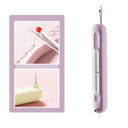Upgraded 2 in 1 Automatic Needle Threaders Seam Ripper,Quilting Supplies Sewing Kit,Quick Sewing Machine Loop Needle Threaders (1PCS-Purple)