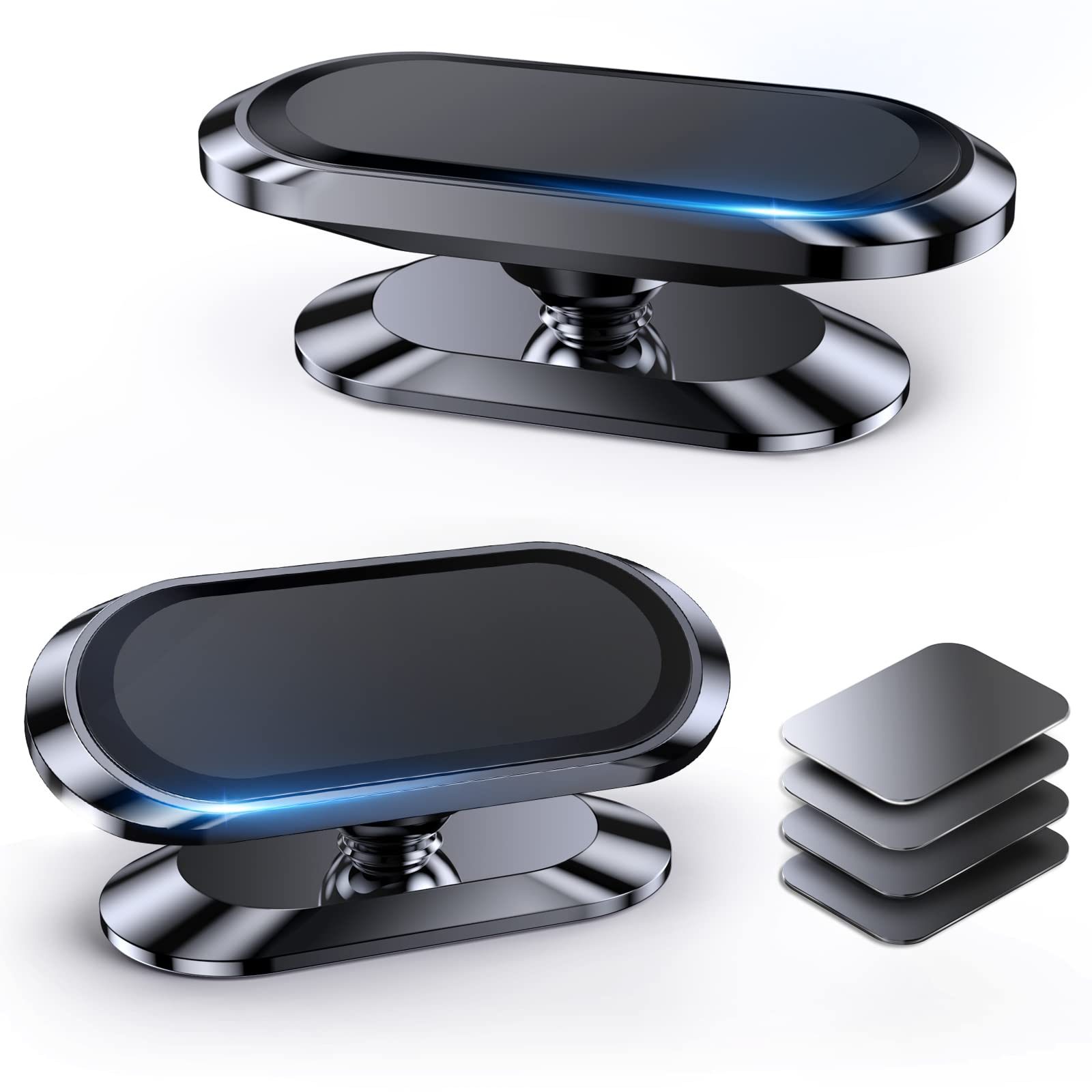 2-Pack Magnetic Phone Holder for Car DashStrong Magnet Magnetic Car Phone Holder Mount 4 Plate Phone Holders for Your Car Phone Mount for Car Dashboard Cell Phone Car Mount for iPhone Samsung