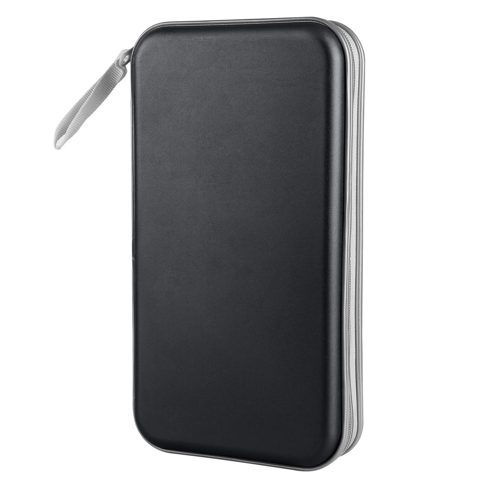 Siveit CD Case, DVD Case Holder 96 Capacity Hard Plastic CD DVD Disc Cases Storage Binder Wallet for Car Home Office Travel (Black)