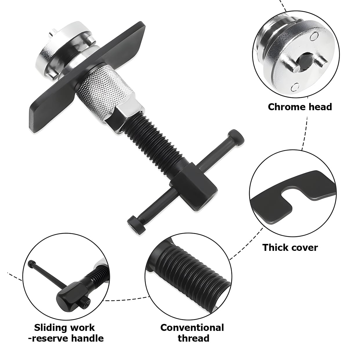 Bittwee Car Brake Piston Wind Back Tool, 3pcs/Set Brake Caliper Piston Rewind Tool, Auto Rear Brake Pad Wind Back Tool, Brake Caliper Wind Back Tool for Replacement of Rear Brake Pad