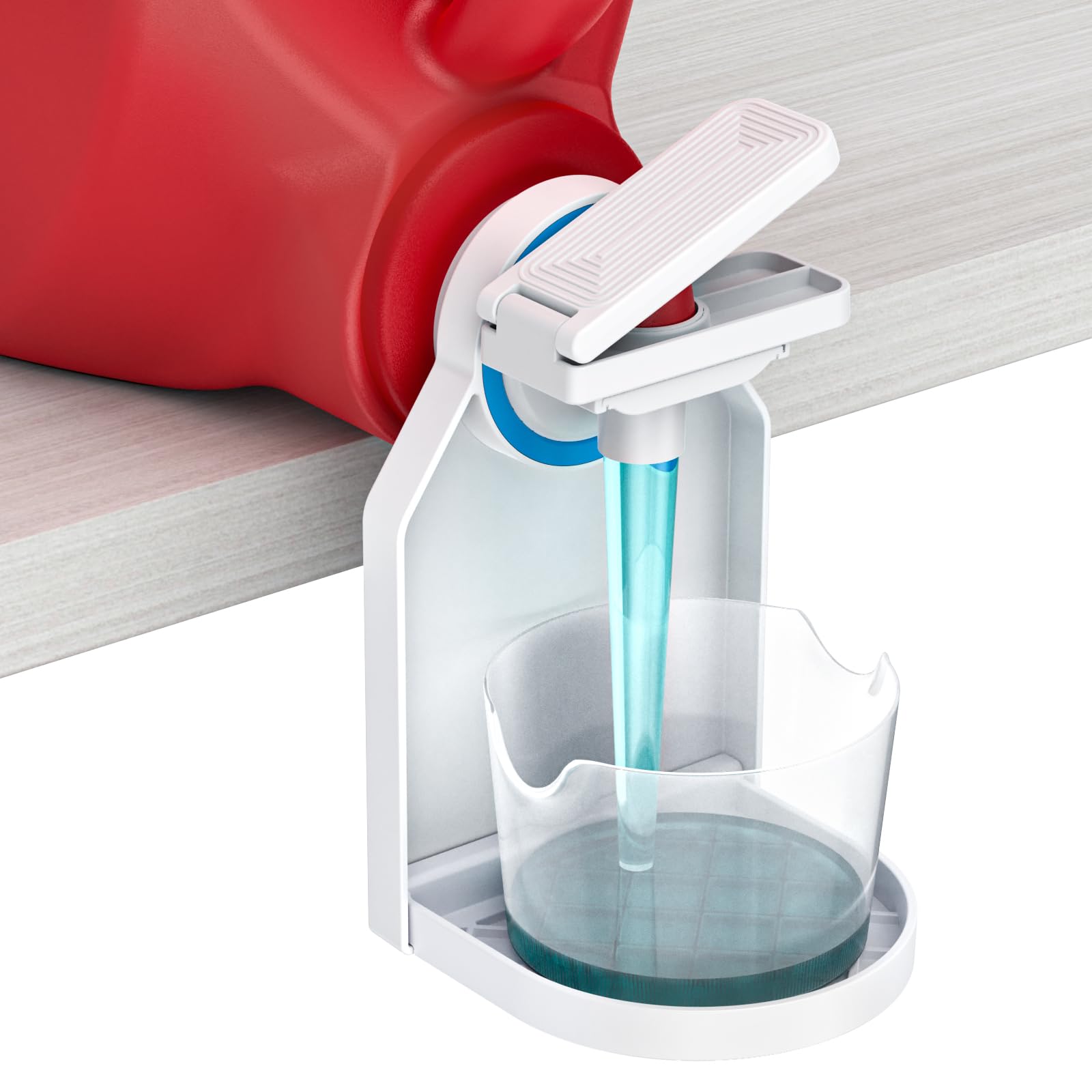 KMOUANTS Laundry Detergent dispenser Cup Holder,Nozzle Upgraded Labor-Saving Switch Easily No More runny or Messy Laundry Detergent, Laundry Cup Holder and drip Tray room organization and storage