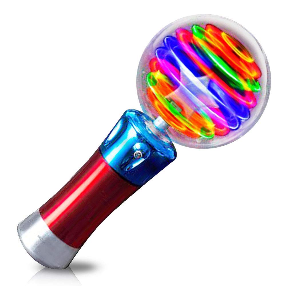 ArtCreativity Spinning Light Up Toy Wand - Magic Ball with LED Lights, Sensory Spinner for Kids, Party Favors & Classroom Prizes, Autism-Friendly Gift