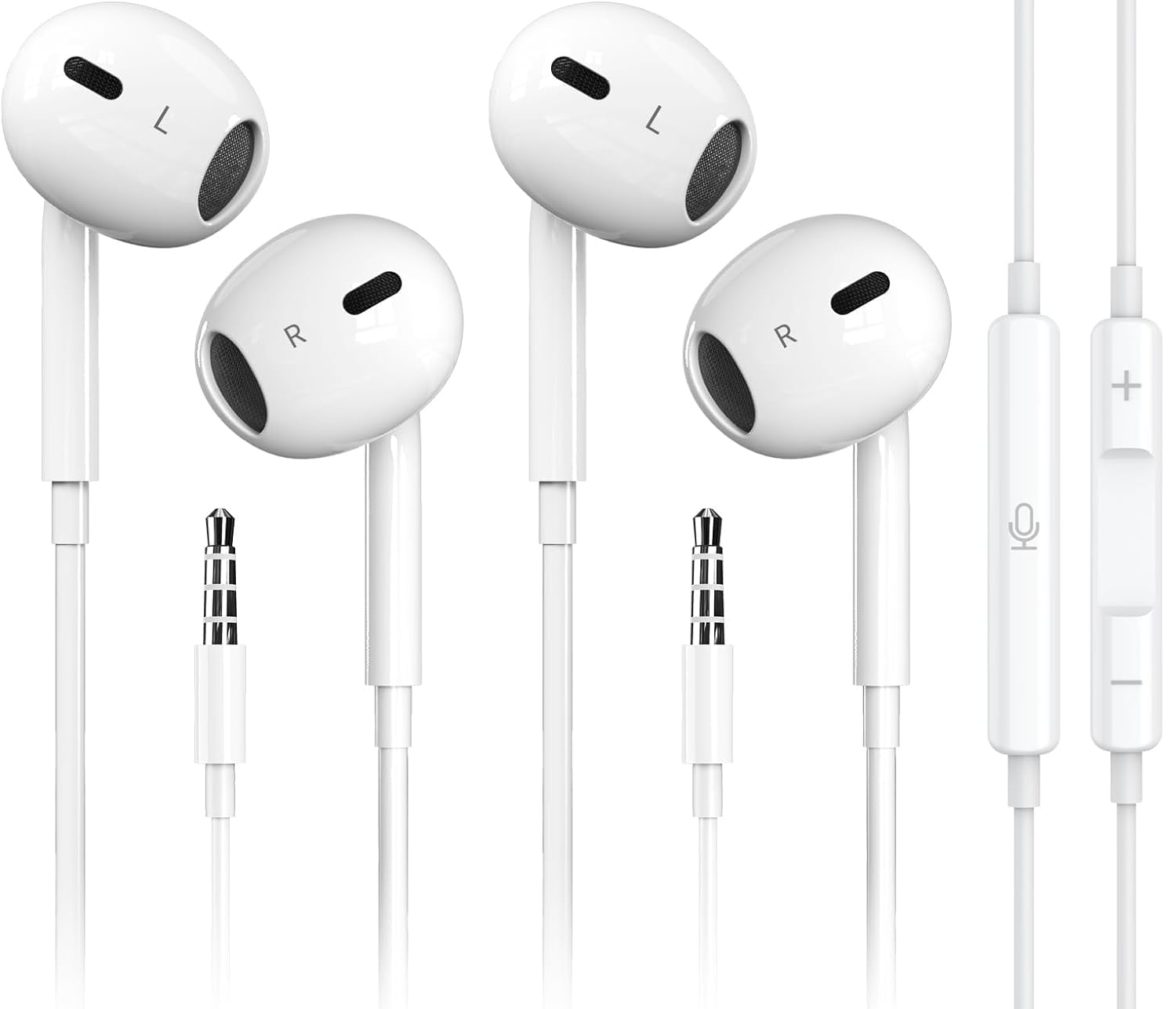 Snowhit 2 Pack Wired iPhone Earbuds/iPhone Headphones/Earphones with 3.5mm Wired [MFi Certified] with Mic, Volume Control for iPhone/iPad/iPod/Computer/MP3/4/Android Most 3.5mm Audio Devices