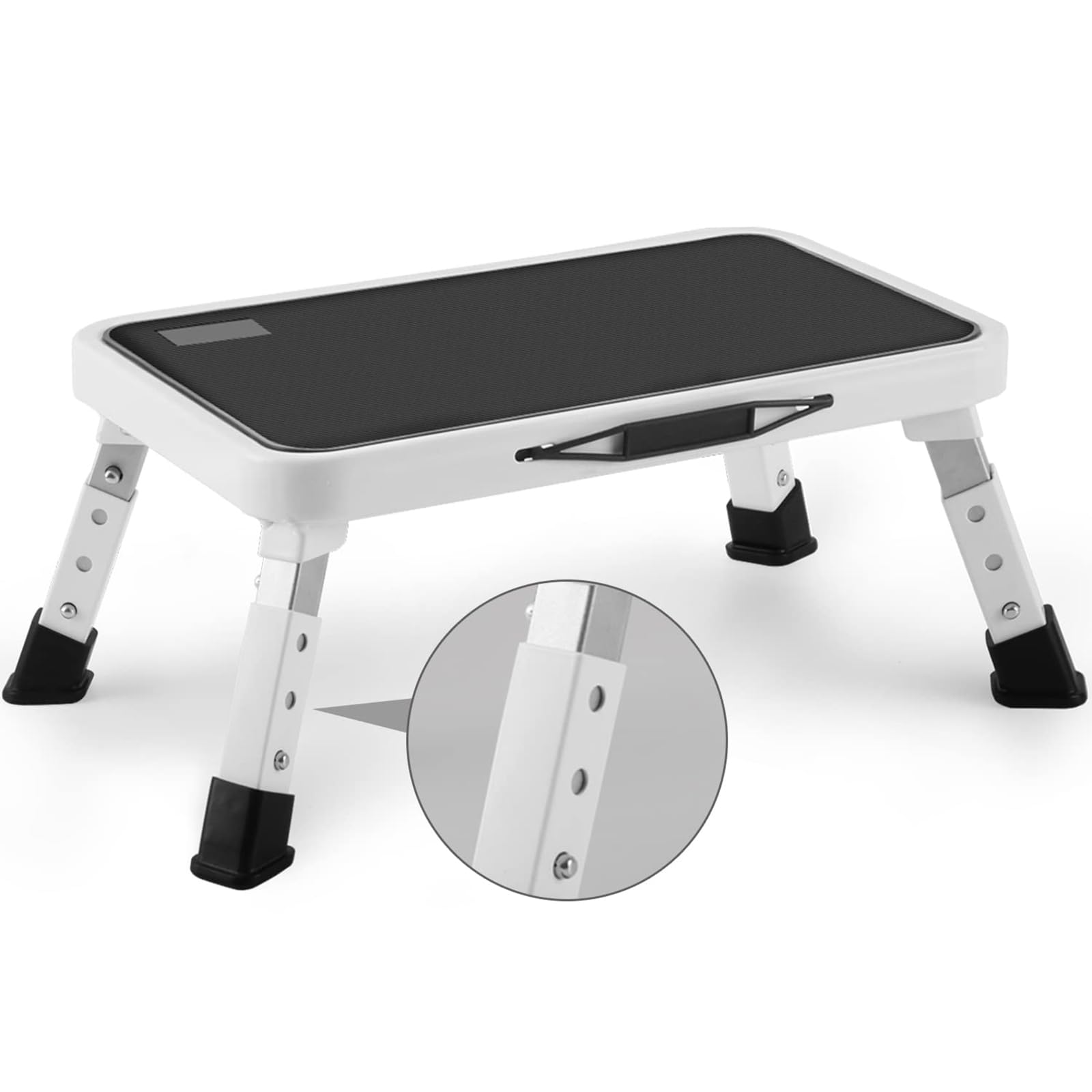 Jocauto Klapptritt, höhenverstellbarer Klapphocker mit rutschfester Plattform, Tritthocker für Erwachsene oder Kinder in Küche, Zuhause, 150 kg Tragkraft