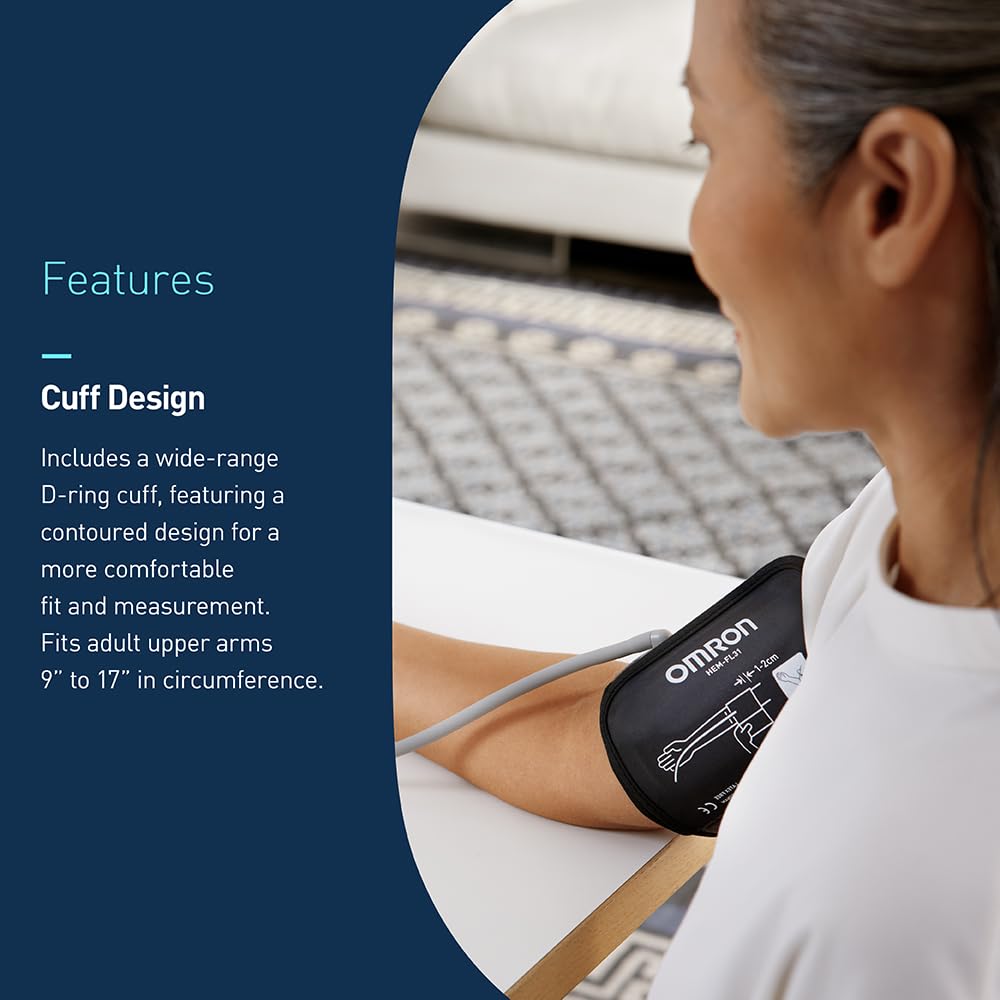 OMRON Iron Upper Arm Blood Pressure Monitor - Clinically Validated Blood Pressure Cuff - Medical Grade with Wide Range 17" Arm Cuff