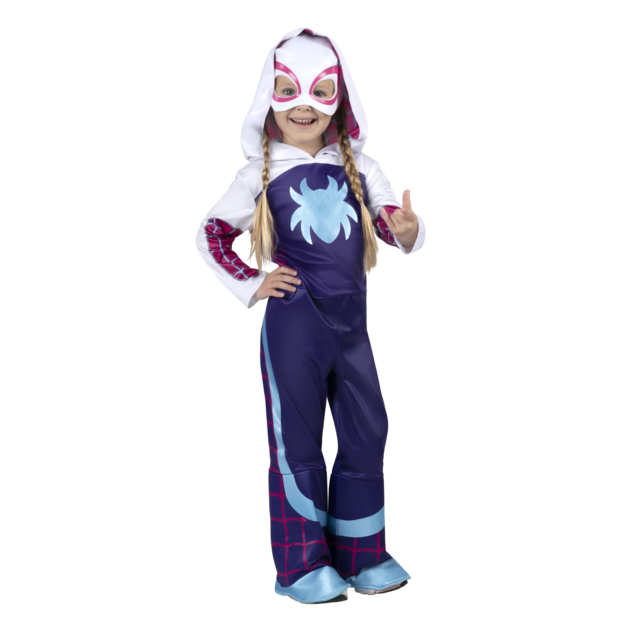 MARVEL Toddler Ghost Spider Costume, Girls Spider-Man and His Amazing Friends Gwen Stacy Kids Costume