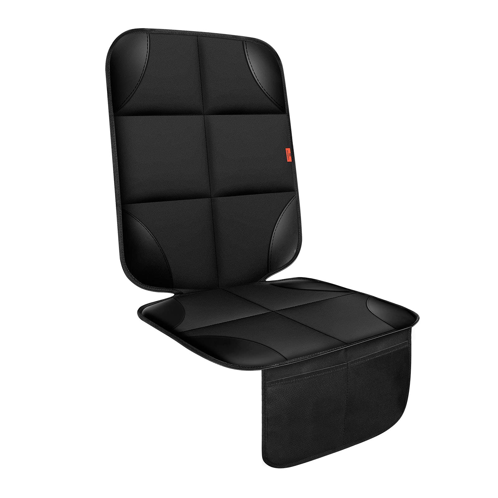 واقي مقعد السيارة من XHYANG عبوة واحدة، وسادة لمقعد السيارة الأكثر سمكًا، أغطية مقاعد سيارة من قماش 600D المقاوم للماء مع جيوب شبكية خلفية غير قابلة للانزلاق للأطفال والحيوانات الأليفة (أسود، عبوة واحدة)