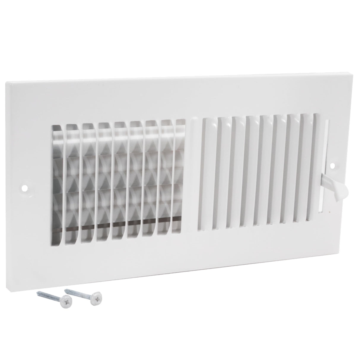 EZ-FLO 10 x 4 Inch (Duct Opening) Air Vent Cover for Wall or Ceiling, Two-Way Ventilation Register, Solid Steel HVAC Register Cover, White, 61609