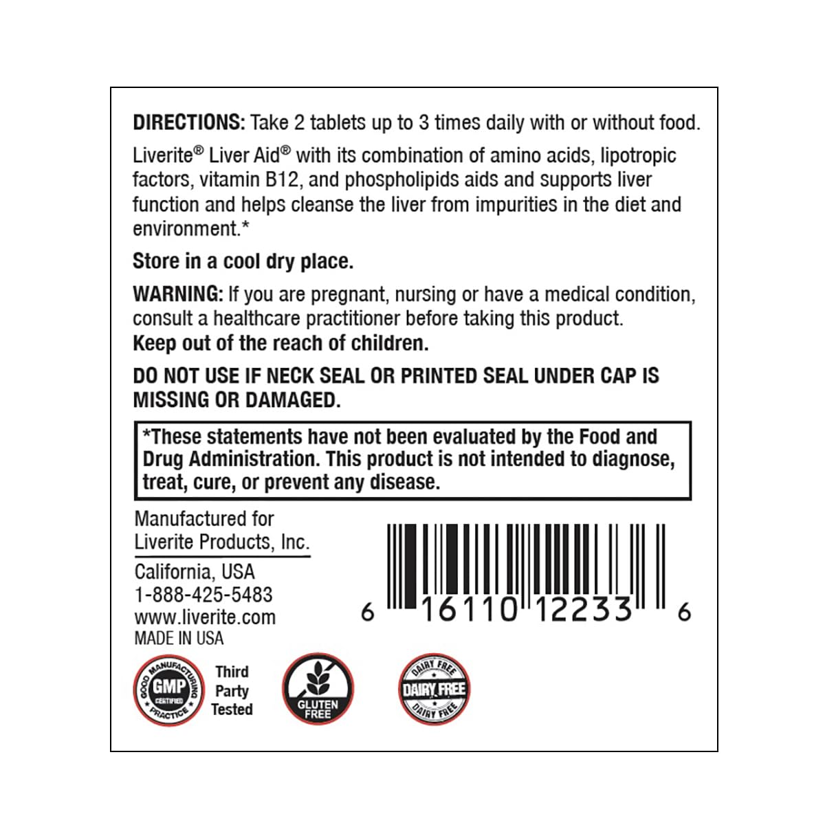Liverite Liver Aid 120 Tablets, Liver Support, Liver Cleanse, Liver Care, Liver Function, Energy.