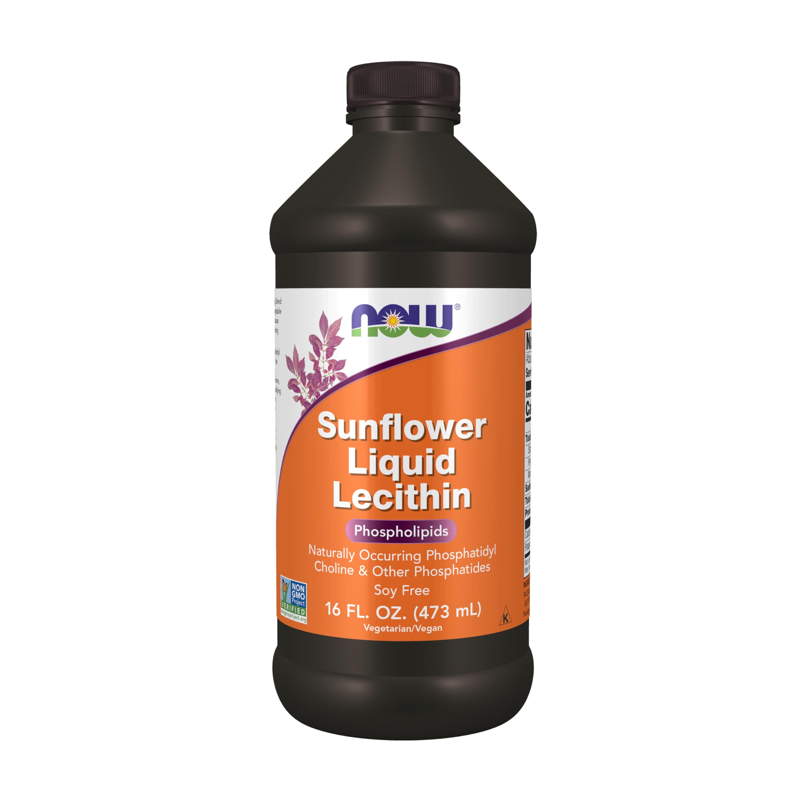 NOW Supplements, Sunflower Lecithin with naturally occurring Phosphatidyl Choline and Other Phosphatides, Liquid, 16-Ounce