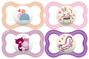 MAM Air Day & Night Baby Pacifier, for Sensitive Skin, Glows in The Dark, 16+ Months, Girl, 4 Count