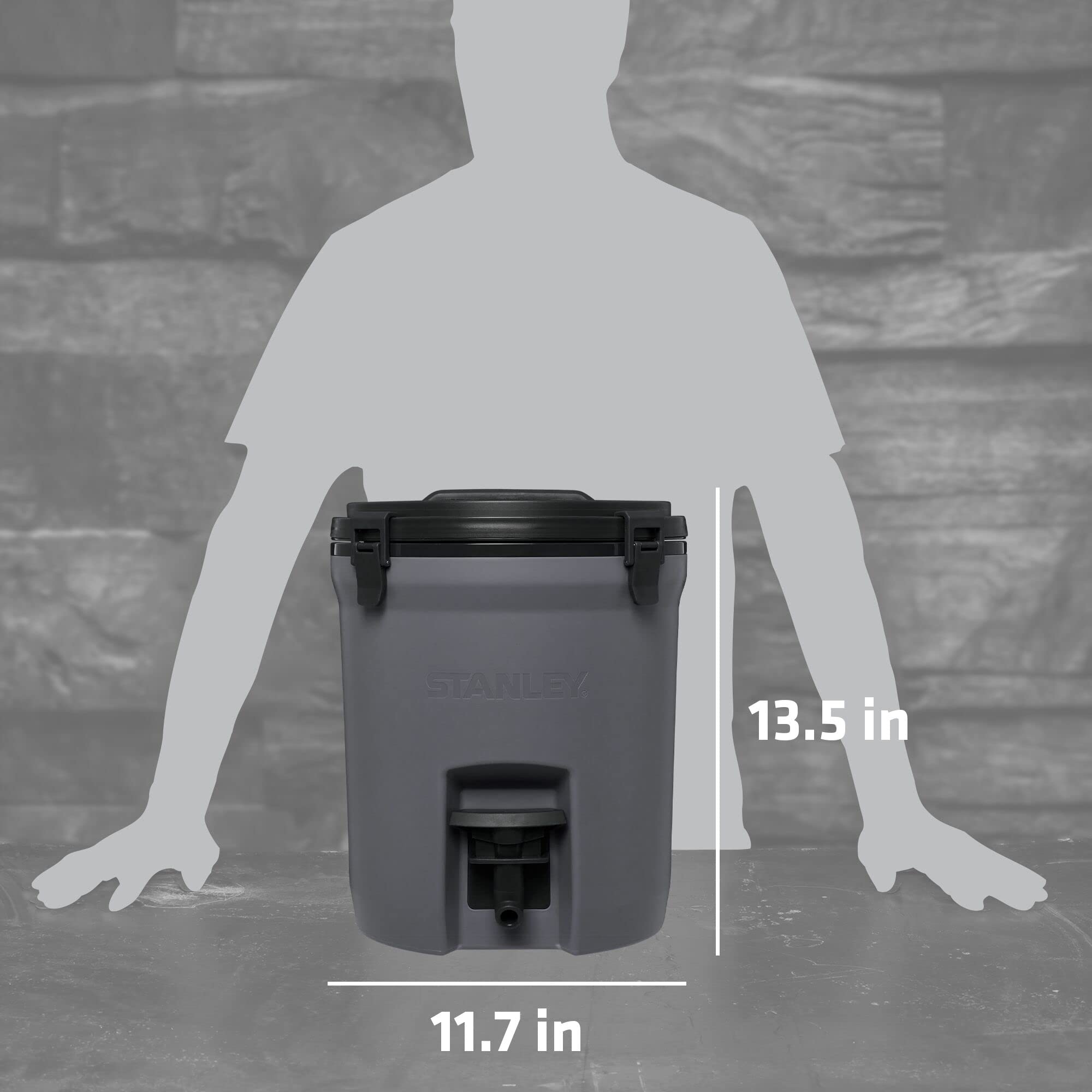 Stanley Adventure Fast Flow Water Jug 2 Gallon | Leakproof Ice Water Dispenser | Insulated Beverage Cooler | Easy Pour Spigot and Latched Foam Lid | BPA-Free | Charcoal