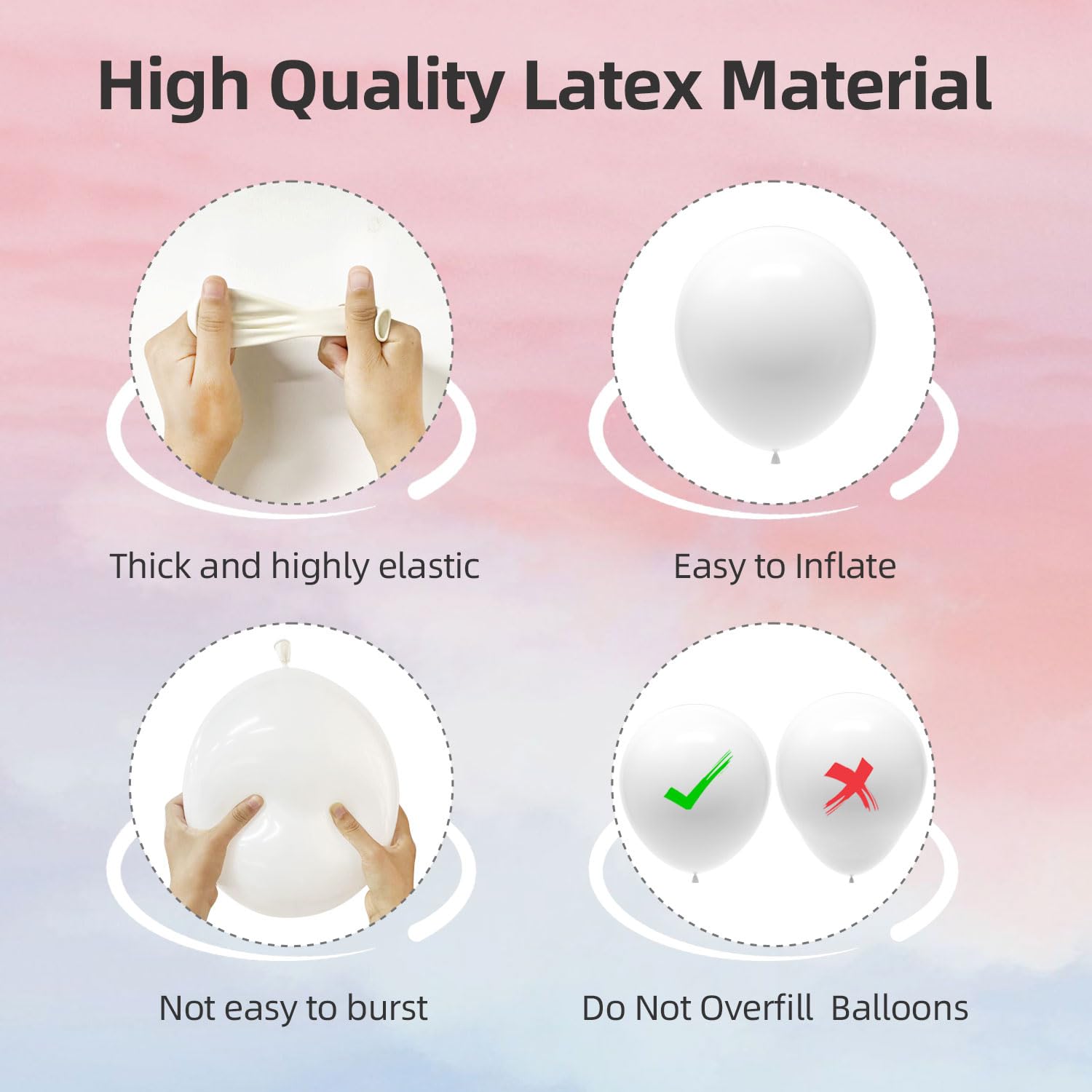 135pcs White Balloons Different Sizes 18" 12" 10" 5" White Latex Balloon Garland Arch Kit for Boys Girls Birthday Baby Shower Wedding Anniversary Graduation Party Decorations