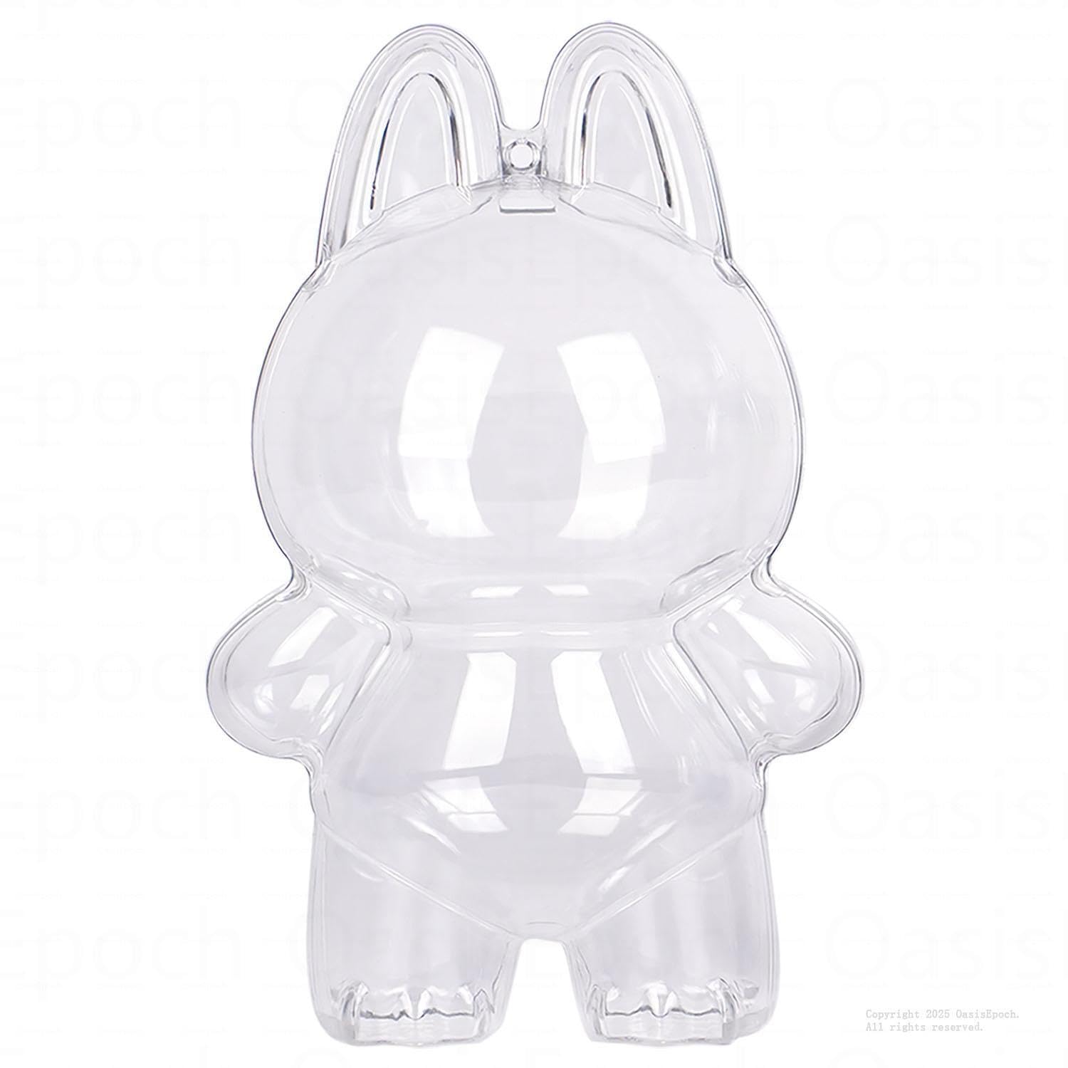 Protective Case Compatible with LABUBU Doll - Crystal-Clear Hard Display Box with Keychain & Dustproof Cover, Secure Backpack Hooks for Shelf/Outdoor Showcase (Doll Not Included)（Standing）