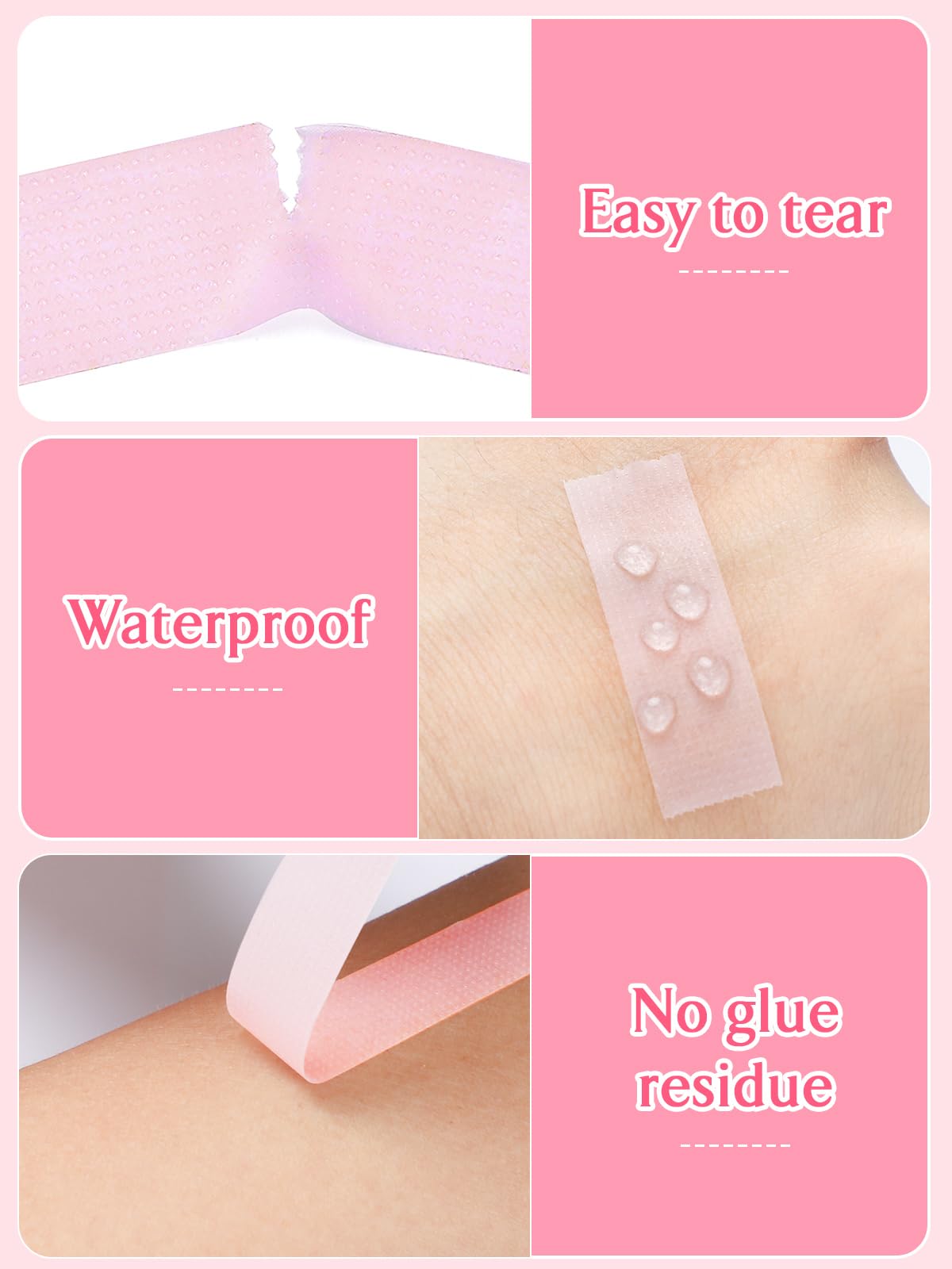 TEOYALL PE Lash Tapes, 5 Rolls Adhesive Micropore Breathable Pink Eyelash Extension Tapes Lash Extensions Supplies - 9 meter/10 Yard Each Roll (5 Rolls)