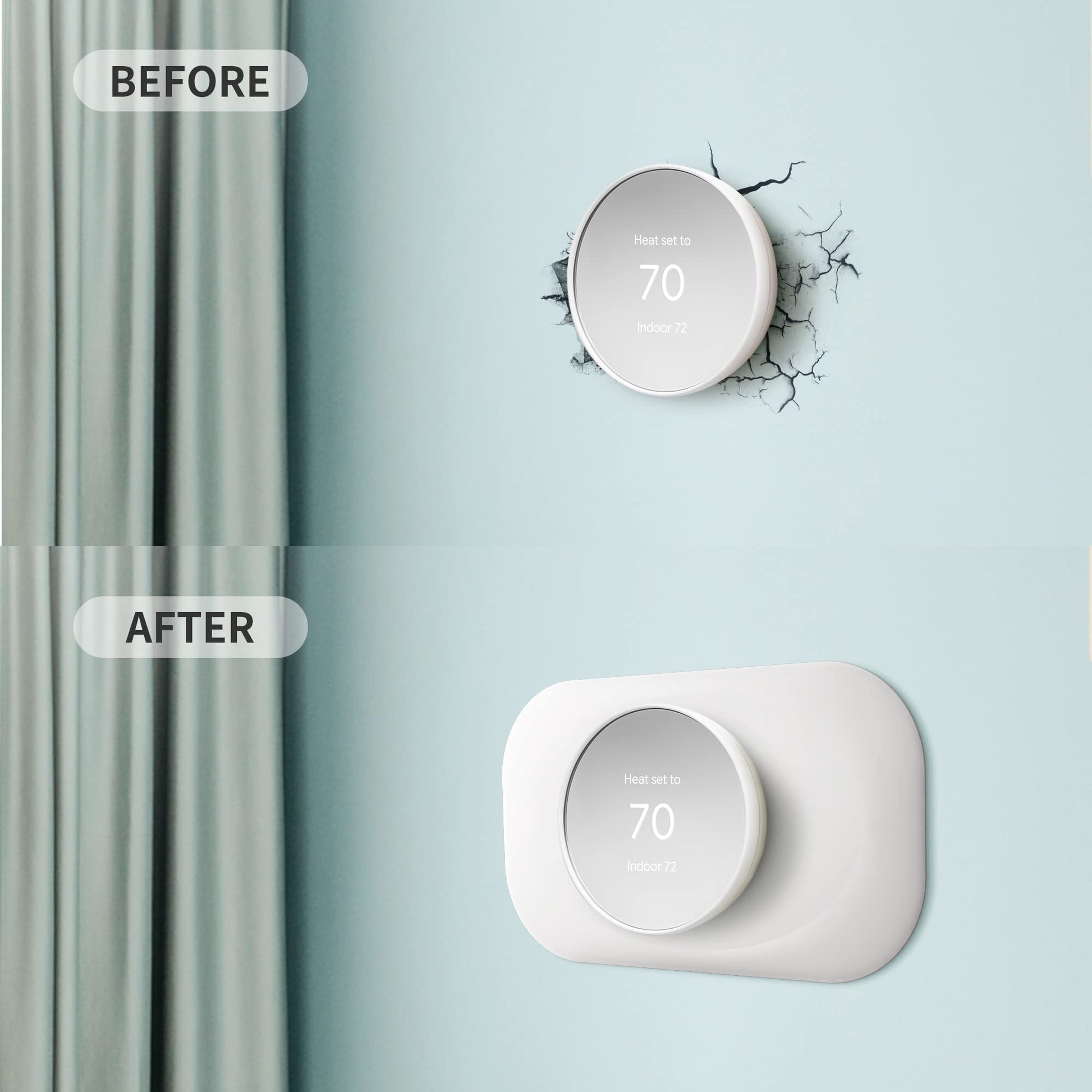 Petrichor Nest Thermostat Wall Plate - Compatible with Google Nest Thermostat 2020 - Nest Thermostat Trim Kit, Nest Thermostat Wall Plate Cover Accessory Easy Installation - Snow