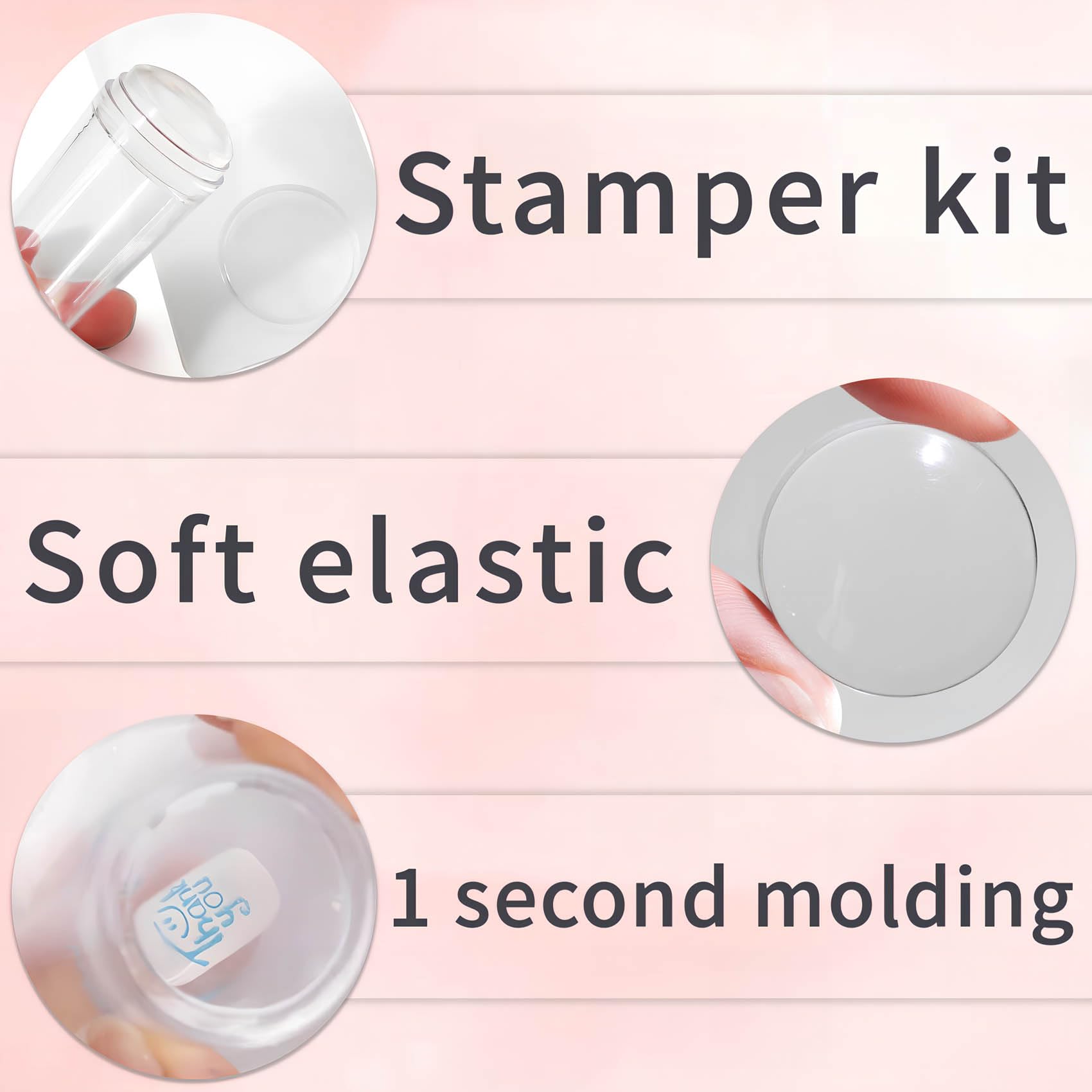 French Tip Tool,Nail Art Stamper Kit for DIY together,Home Manicure Starter Tool Salon(2 PCS)
