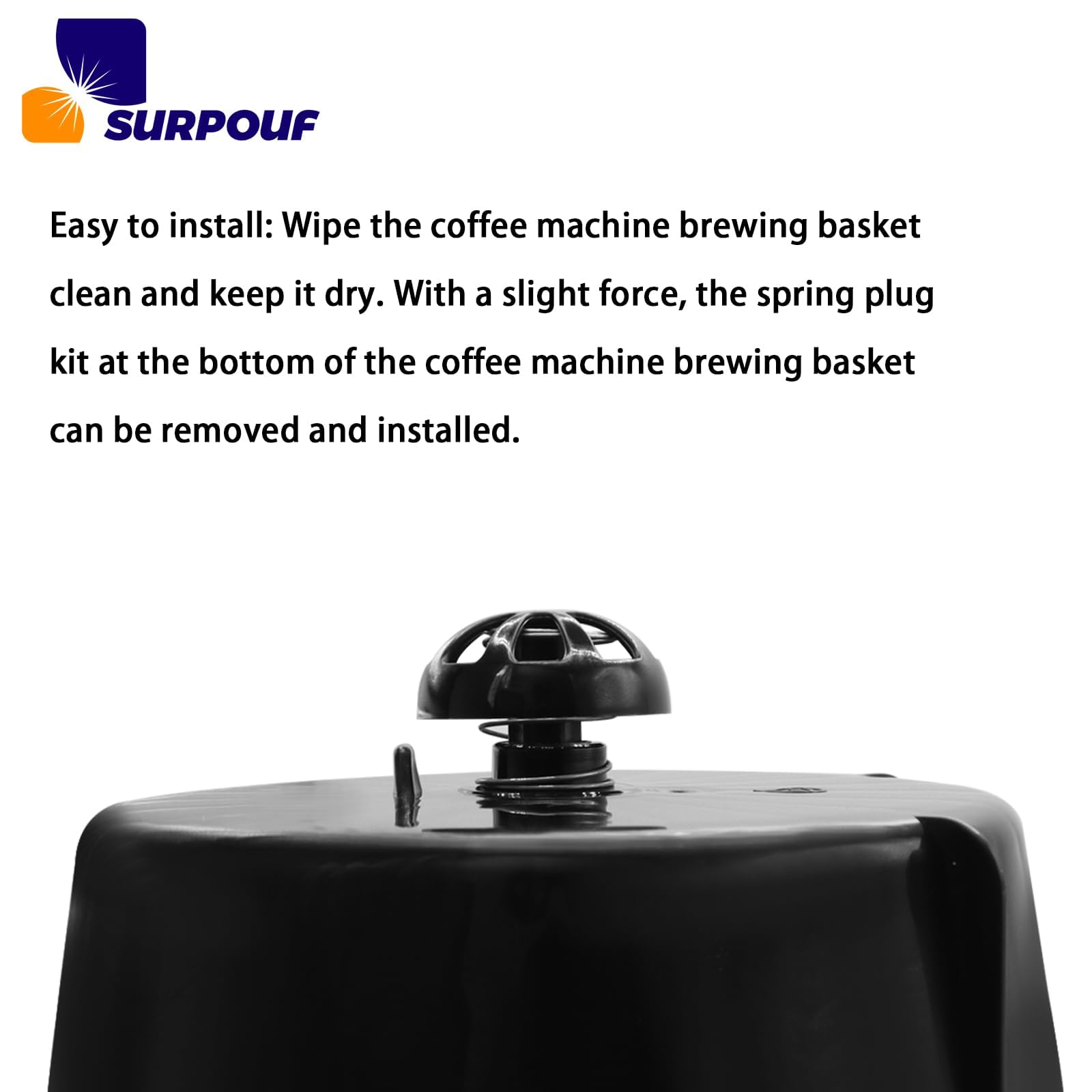 2-Pack Coffee Replacement Brew Basket Spring Loaded Stopper Kits Fits For Mr. Coffee Black and Decker Hamilton Cuisinart coffee maker parts, Parts Number 990117900 990237500 Coffee Machine Accessory