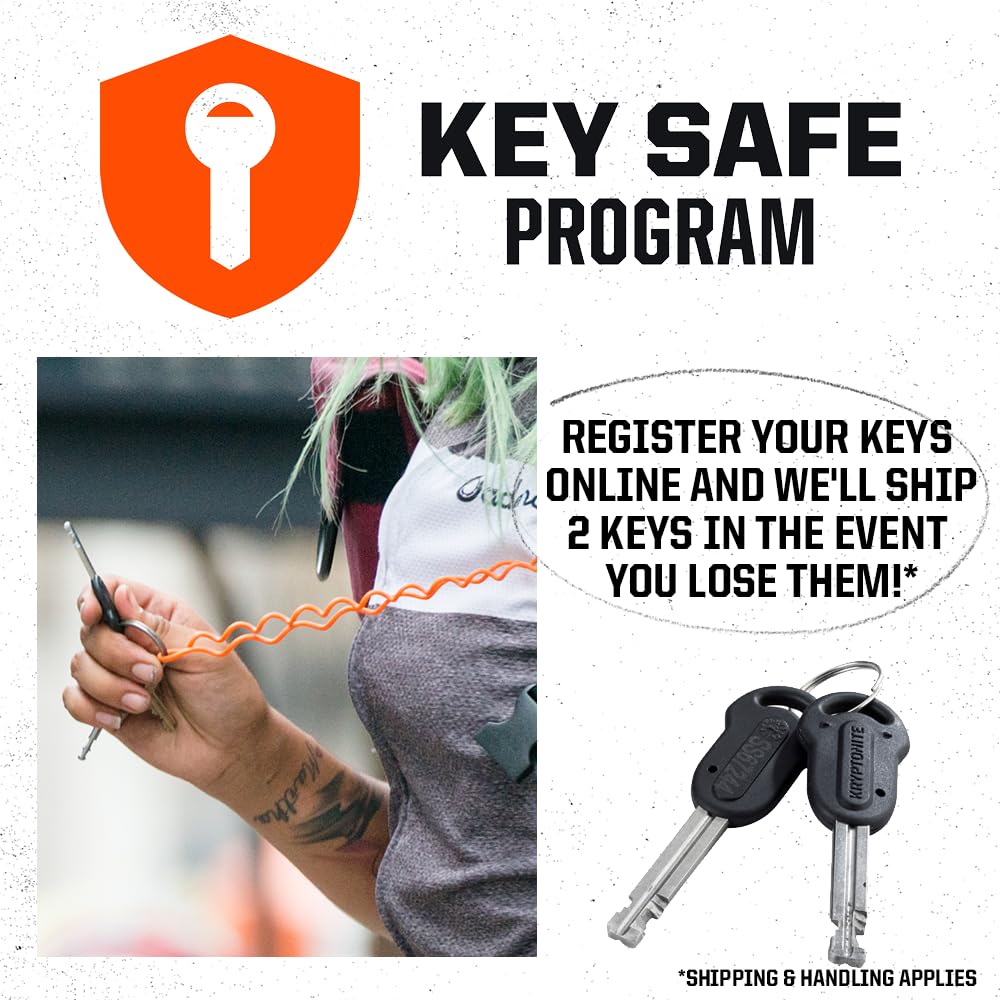 Kryptonite Keeper Bike U-Lock Standard with Braided Steel Cable, Heavy Duty Anti-Theft Bicycle U Lock, 12mm Shackle and 10mm x4ft Length Security Cable with Mounting Bracket and Keys,Black