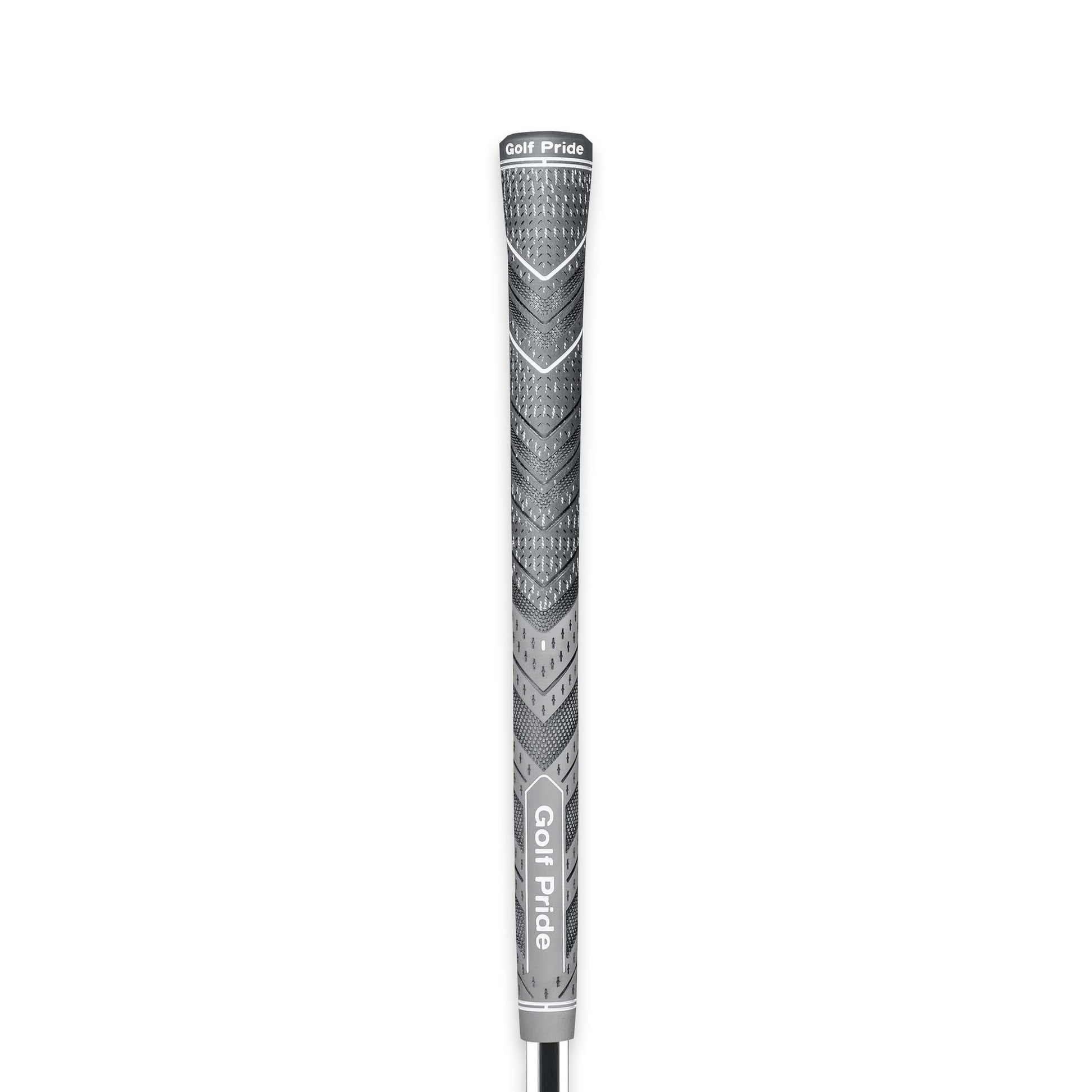Golf Pride MCC Plus4 Golf Club Grip - All-Weather Hybrid Grip with Larger Lower Hand - Brushed Cotton Cord & Pebbled Texture - Midsize - Grey