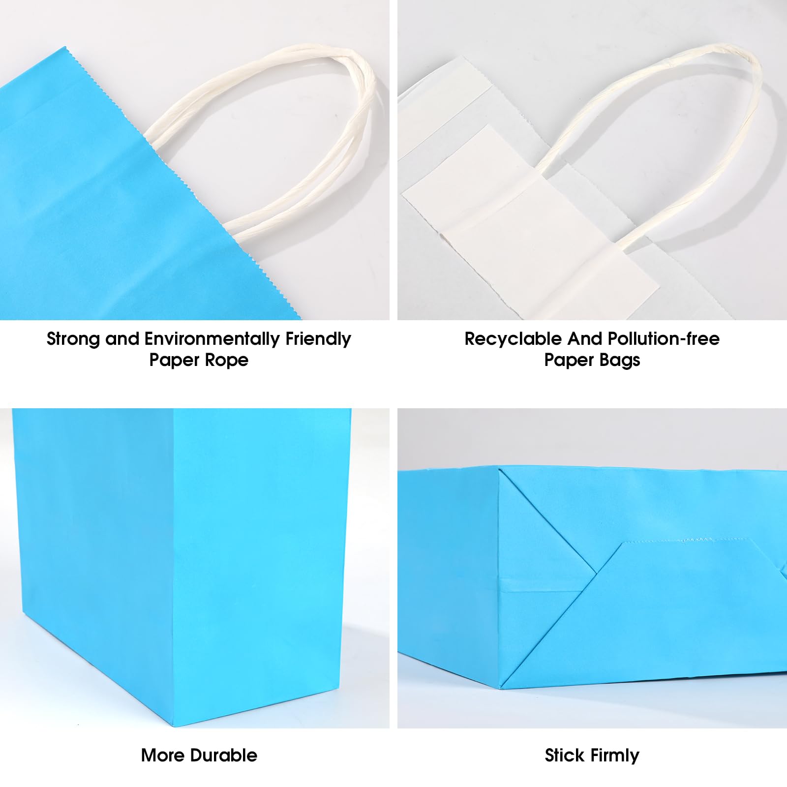 XPCARE 32Pcs Paper Gift Bags, 6.3"x3.15"x8.66" Kraft Paper Party Favor Bags Bulk Rainbow Goodie Bags Small Gift Bags with Handles for Kids Birthday Baby Shower Crafts Wedding Party Supplies (6 Colors)