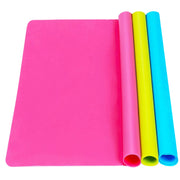 3er-Pack Silikonmatten, große Silikonfolien für Bastelarbeiten, Flüssigkeiten, Harzschmuckgussformen, Silikon-Tischset 40 x 30 cm (Blau & Rosenrot & Grün)