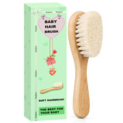 Molylove Babyhaarbürste, Ziegenhaarbürste aus Holz für Neugeborene und Kleinkinder, ideal für Milchschorf, perfektes Geschenk zur Geburt, hypoallergen, 1 Stück