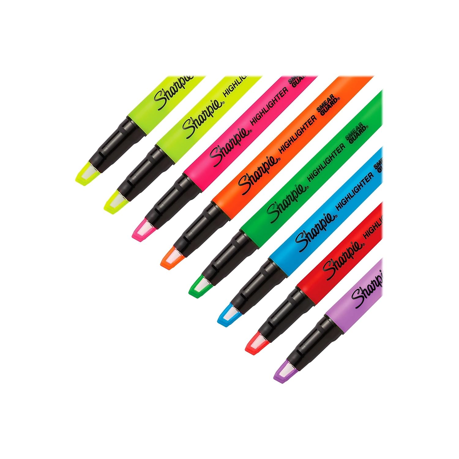 Sharpie Clear View Highlighter Sticks, Chisel Tip, Assorted Fluorescent, 8 Count - School, Home, and Office Use, Teacher Supplies
