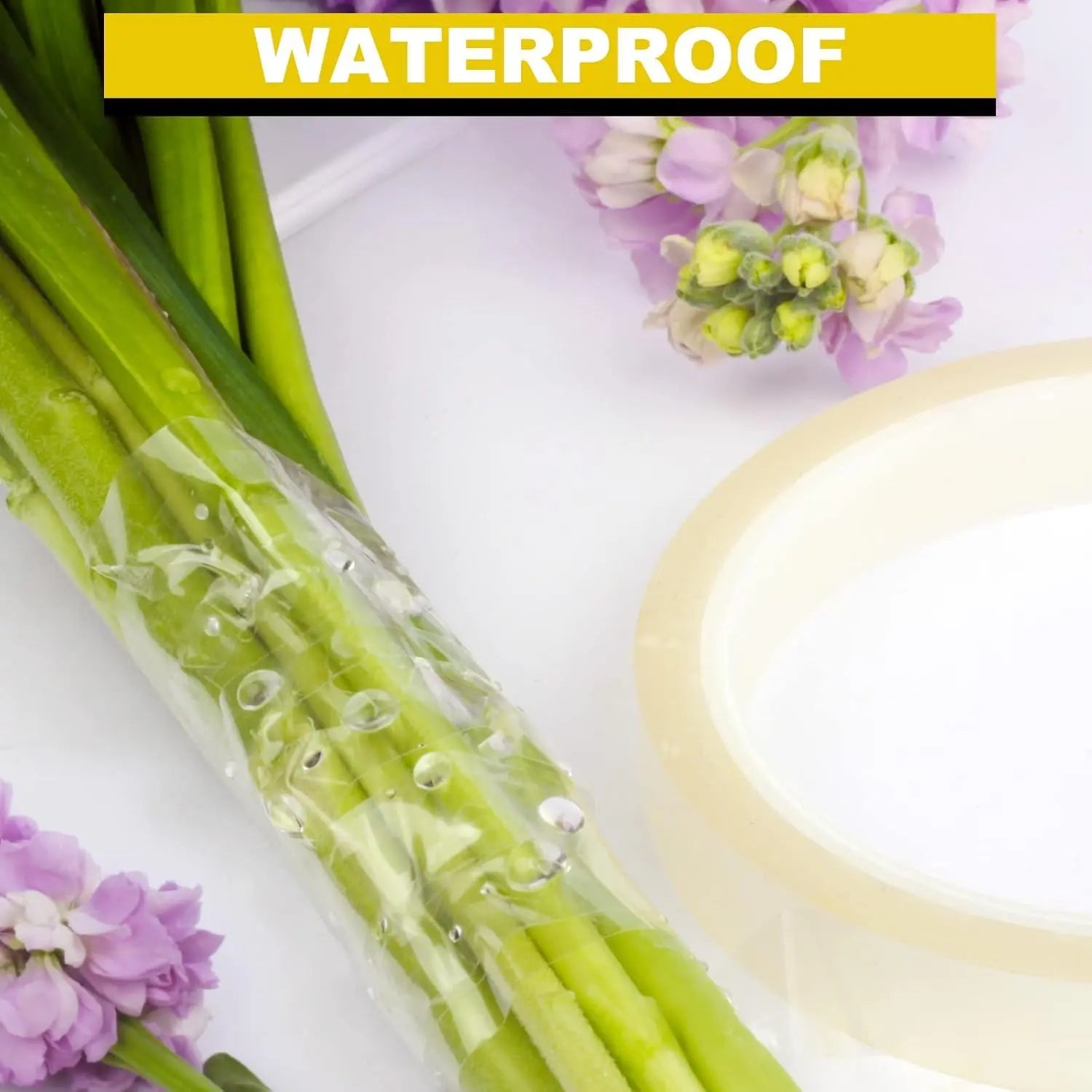 ARIFLOR 2Packs Clear Floral Tape - 1/4" Wide Floral Vase Tape, Clear Waterproof Floral Tape for Fresh Flower Bouquets and Flower Arrangements Crafts (0.25inch*2Packs)