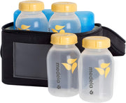 Medela Kühltasche für Muttermilch mit konturiertem Kühlelement, 4 Flaschen und Deckeln, praktischer Muttermilchtransport