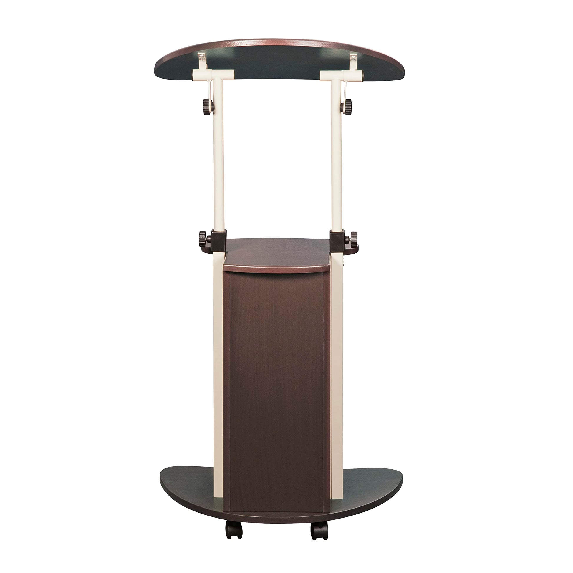 Techni Mobili Sit-to-Stand Rolling Adjustable Storage Medical Laptop Computer Cart, Chocolate, B005