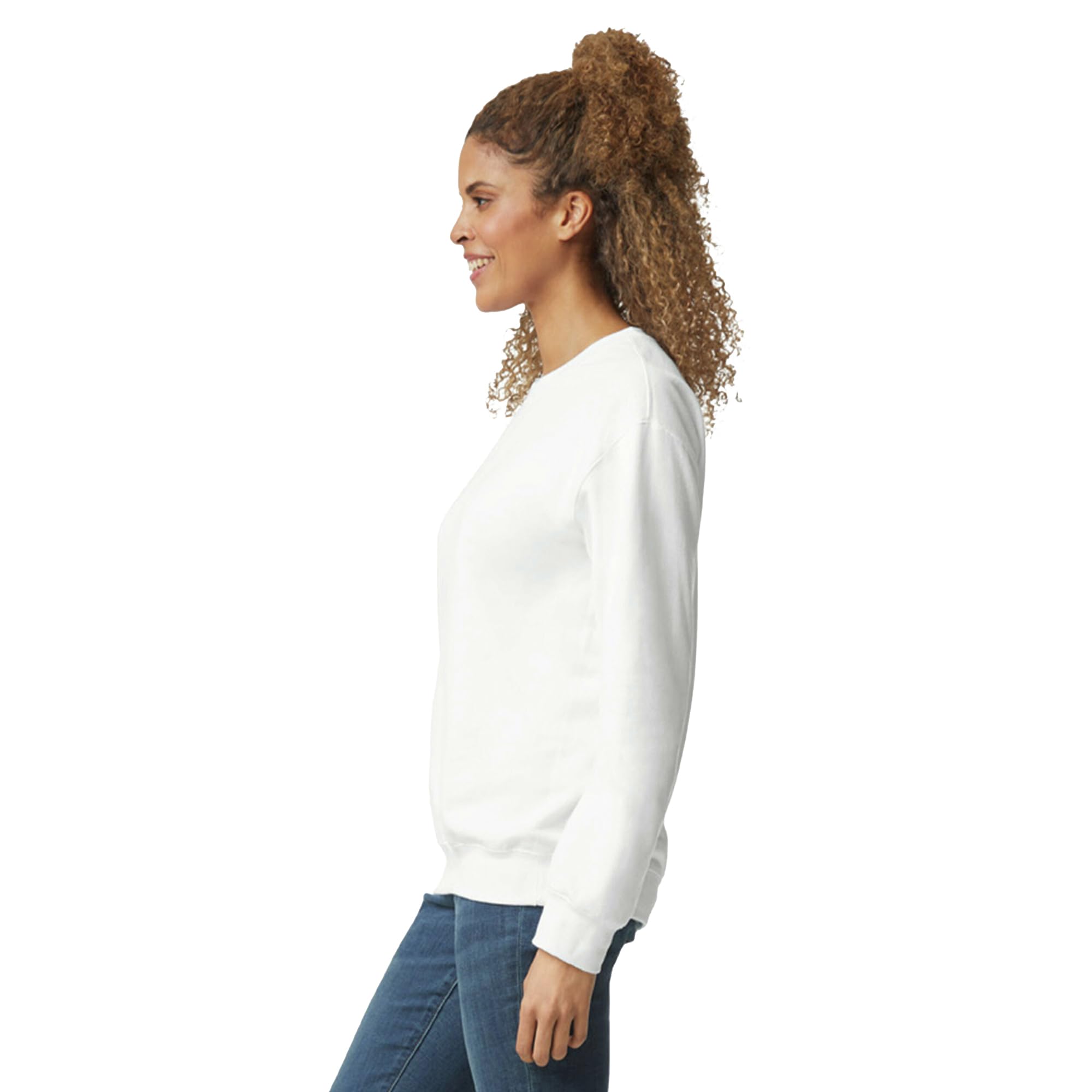 Gildan Adult Fleece Crewneck Sweatshirt, Style G18000, Multipack, White (1-Pack), Large