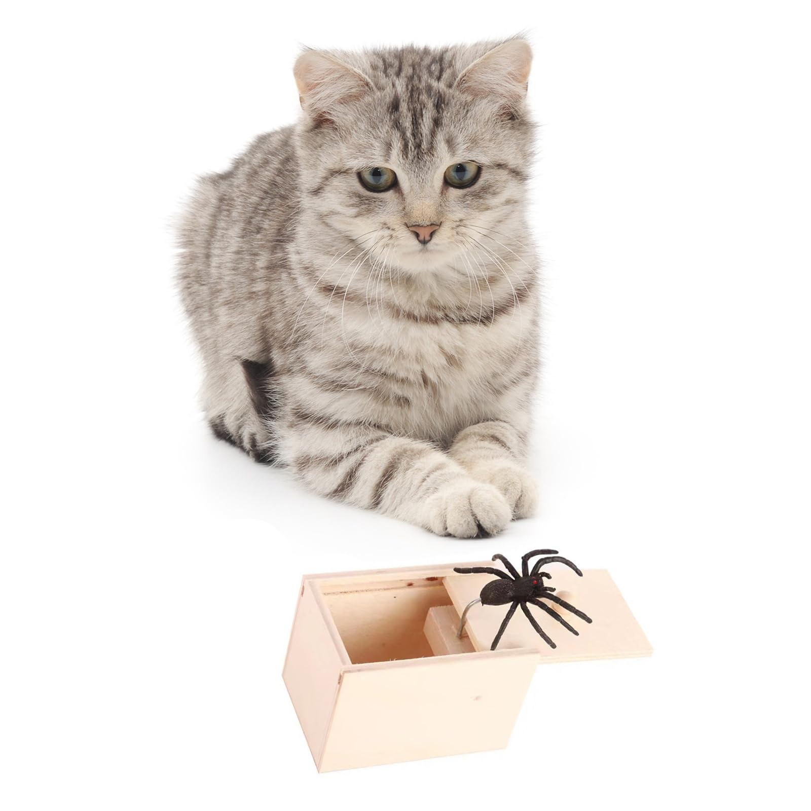 Rubber Spider Trick Box, Handmade Wooden Trick Surprise Box Spider Hidden in One Box Trick Toys for Adults and Children Pranks for Adults Stuff