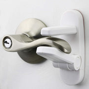 Door Lever Lock (2 Pack) - Prevents Toddlers from Opening Doors - Easy One-Hand Operation for Adults - Durable ABS with 3M Adhesive Backing - No Tools Needed for Install