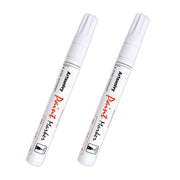 Artsunlvy weiße Lackstifte, Permanentmarker – 2er-Pack ölbasierte wasserfeste Marker für Reifen, Gummi, Holz, Steine, Metall, Leinwand, Kunststoff, dunkle Oberflächen, Bastel- und Bürobedarf, mittlere Spitze