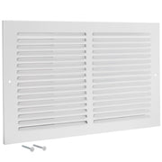 EZ-FLO 14 x 6 Inch (Duct Opening) Return Air Vent Cover for Wall or Ceiling, Solid Steel Return Air Grille, HVAC Vent Cover, White, 61628