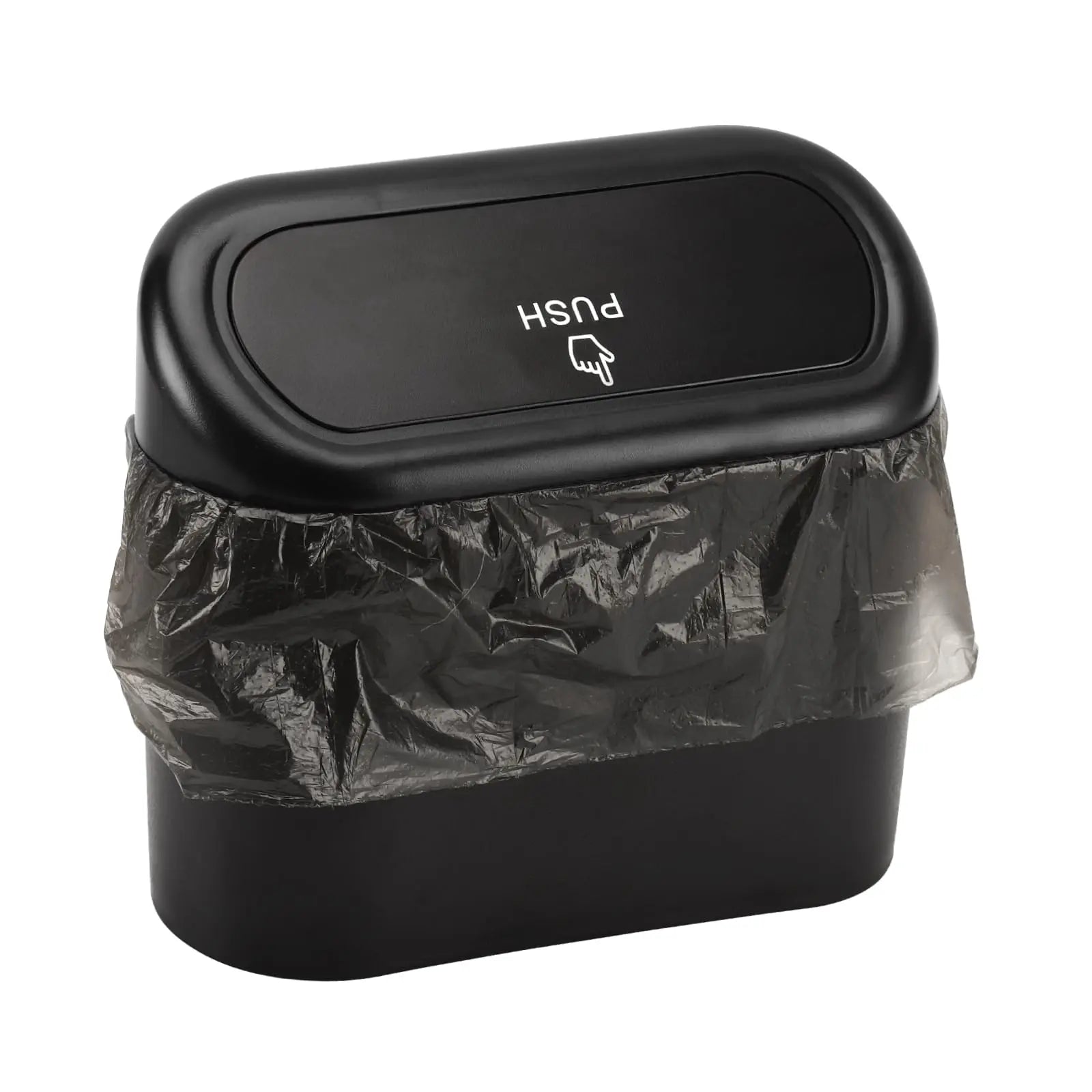 Accmor Car Trash Can with Lid, Mini Auto Dustbin Garbage Organizer with 30 Pcs Plastic Trash Bag, Automotive Garbage Container Bin for Vehicle, Home, Office