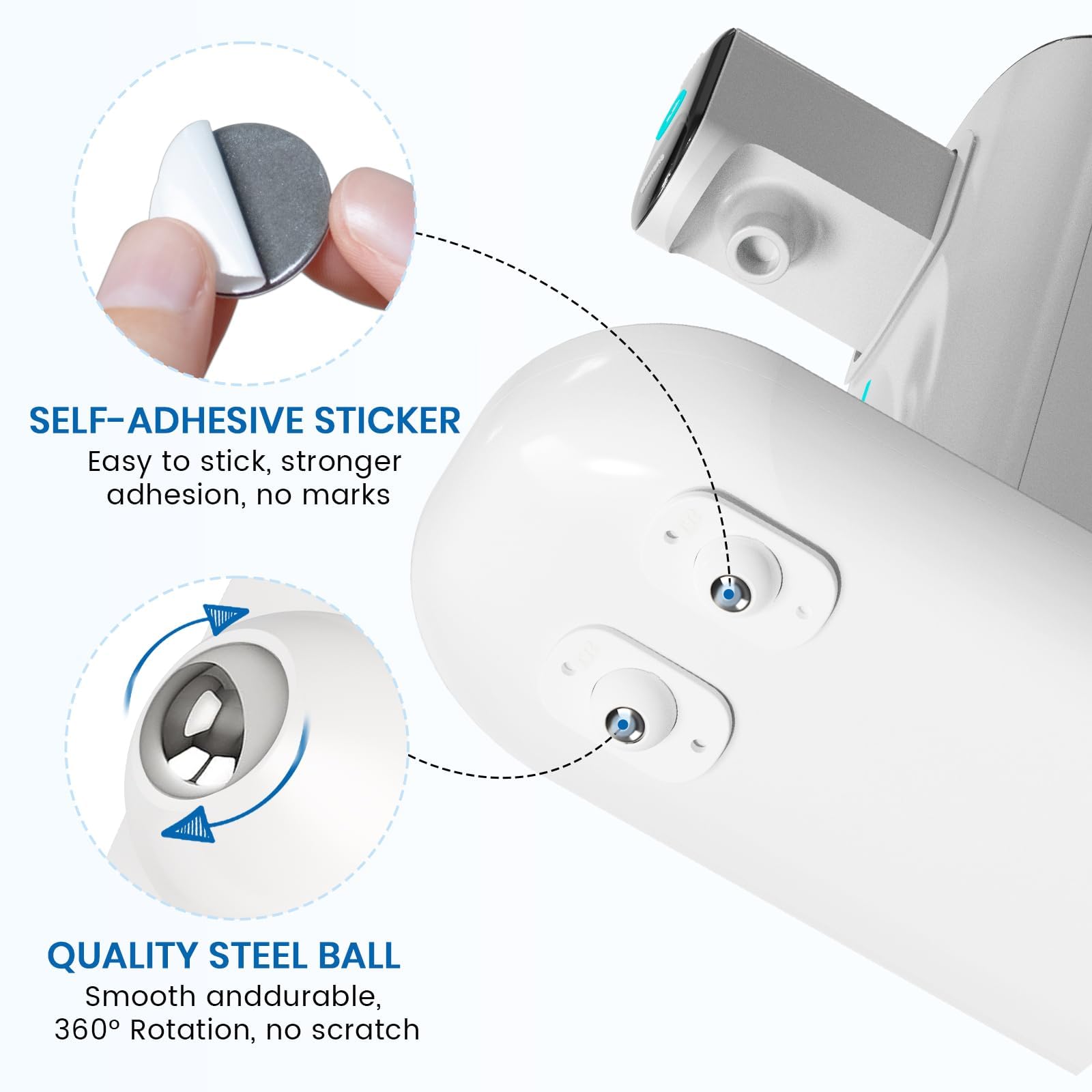 Self Adhesive Caster Wheels, Appliance Rollers for Kitchen Appliances, 360° Swivel Mini Universal Wheel Roller Casters, Sticky Pulley for Trash Can, Storage Box, Appliance Slider (8, White-Swivel)