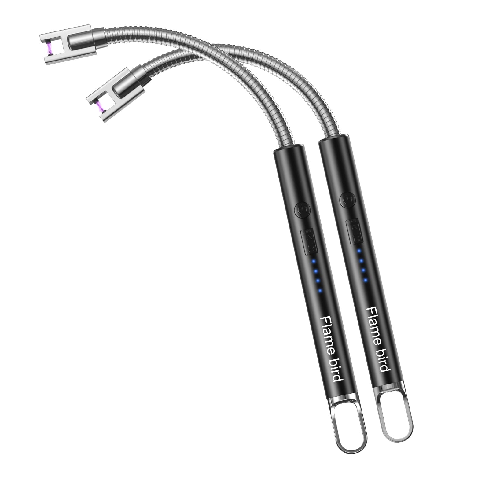 Flame bird 2 Pack Electric Candle Lighter Flameless Arc Windproof Flexible Long Neck USB Rechargeable Lighter for BBQ Grill Fireworks Camping.(Black)
