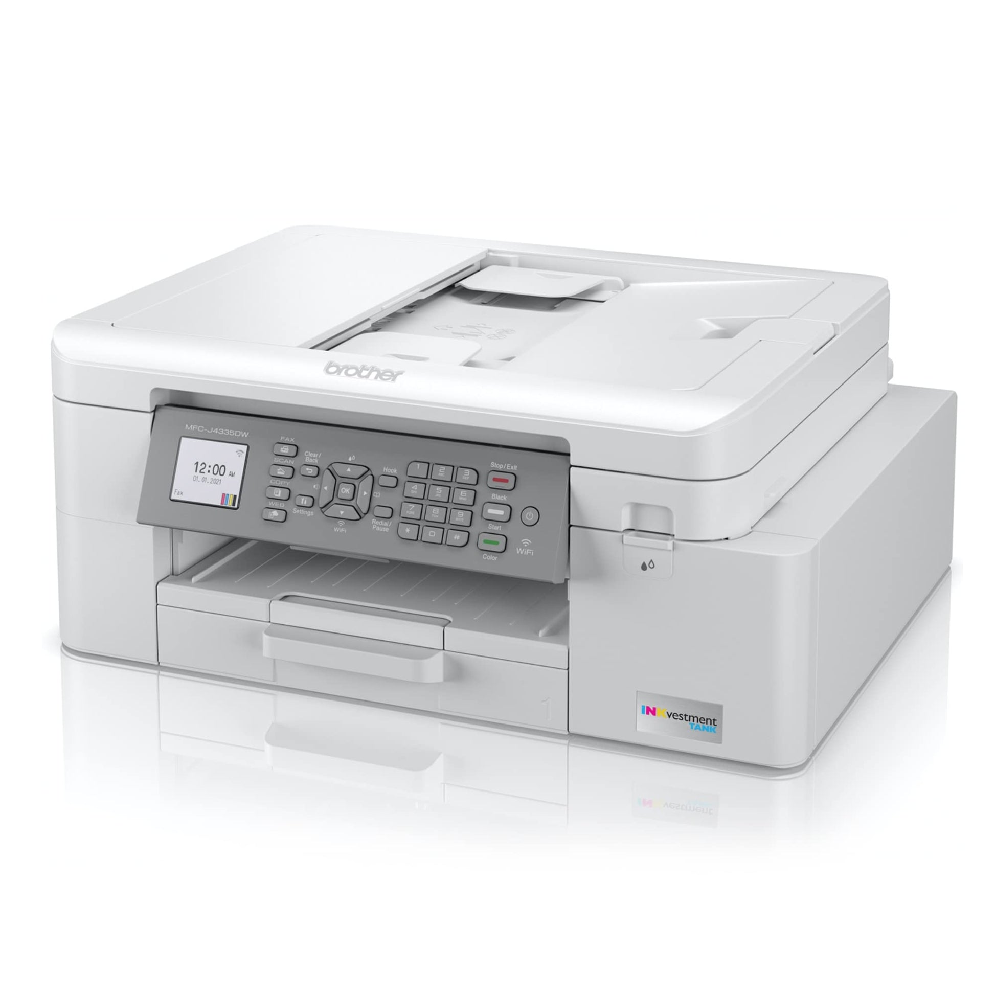 Brother MFC-J4335DW INKvestment Tank Wireless All-in-One Color Inkjet Printer, Up to 1-Year of Ink in-Box, Duplex Printing, Mobile and Cloud Print, Works with Alexa