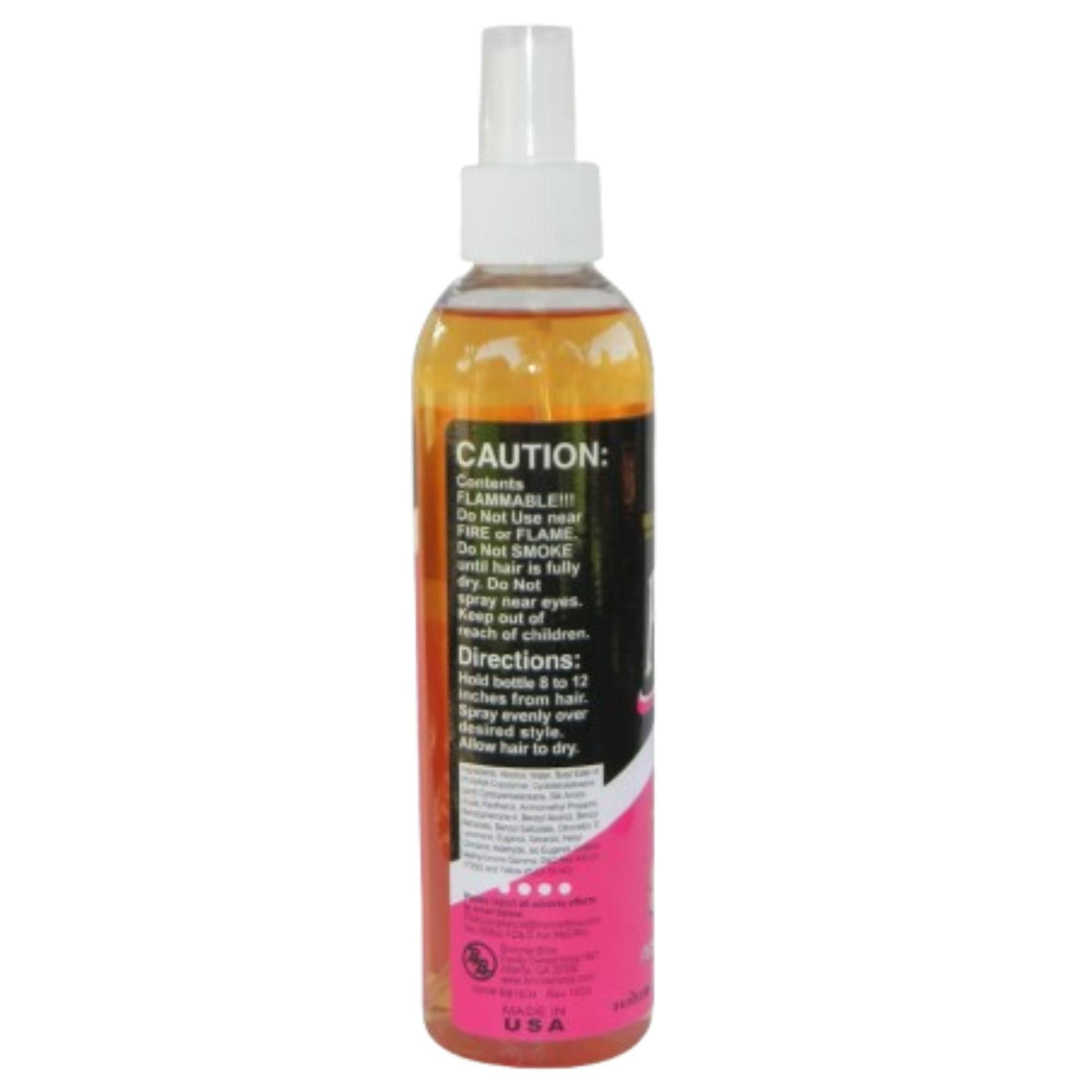 Bronner Bros Pump It Up Styling Spritz Gold 80% – Fast-Dry Hair Spray Extra Hold with Vitamin B5 & Silk Protein - Maximum Hold Finishing Spritz Hairspray, Adds Shine, Nourishes, No Build-up - 8oz