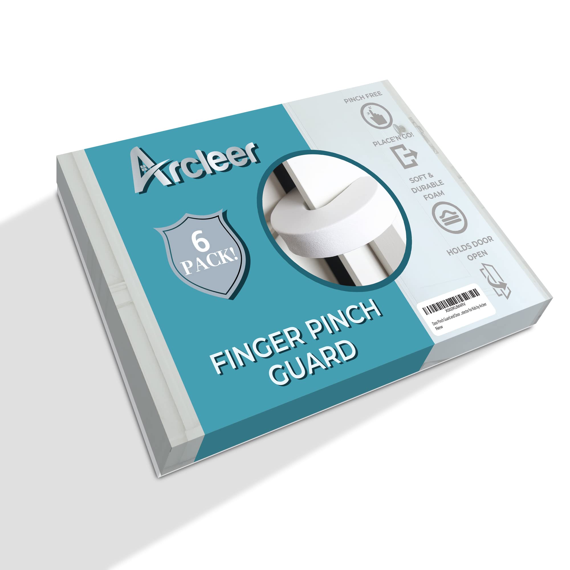 Door Pinch Guard and Door Slam Stopper 6pk. Use Safety Door Guard Made of Soft Foam to Keep Door Open. Serves As a Protector for Kids by Arcleer