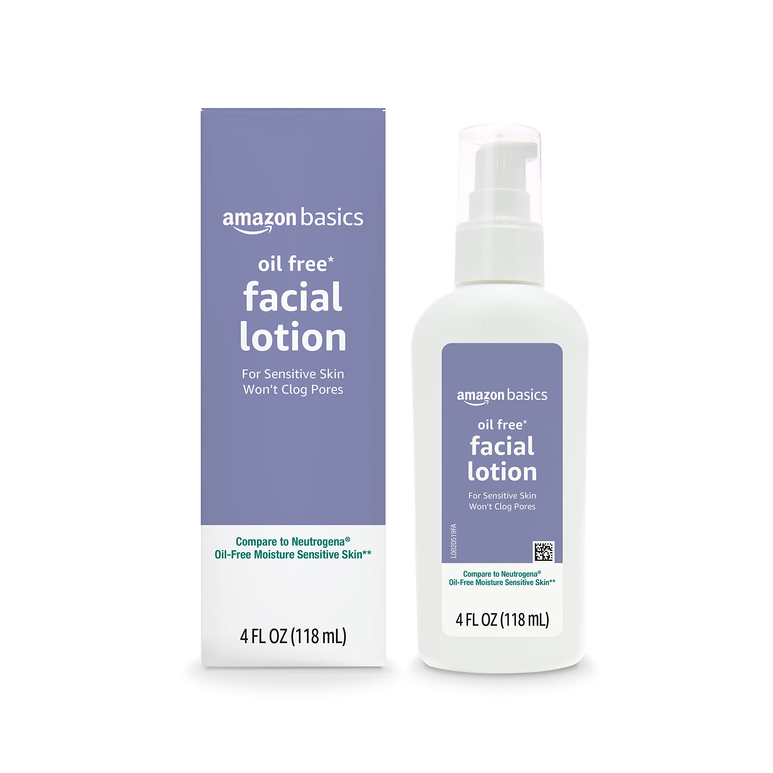 Basics Oil-free Facial Moisturizer for Sensitive Skin, Fragrance Free, 4 Fluid Ounce (Previously Solimo)