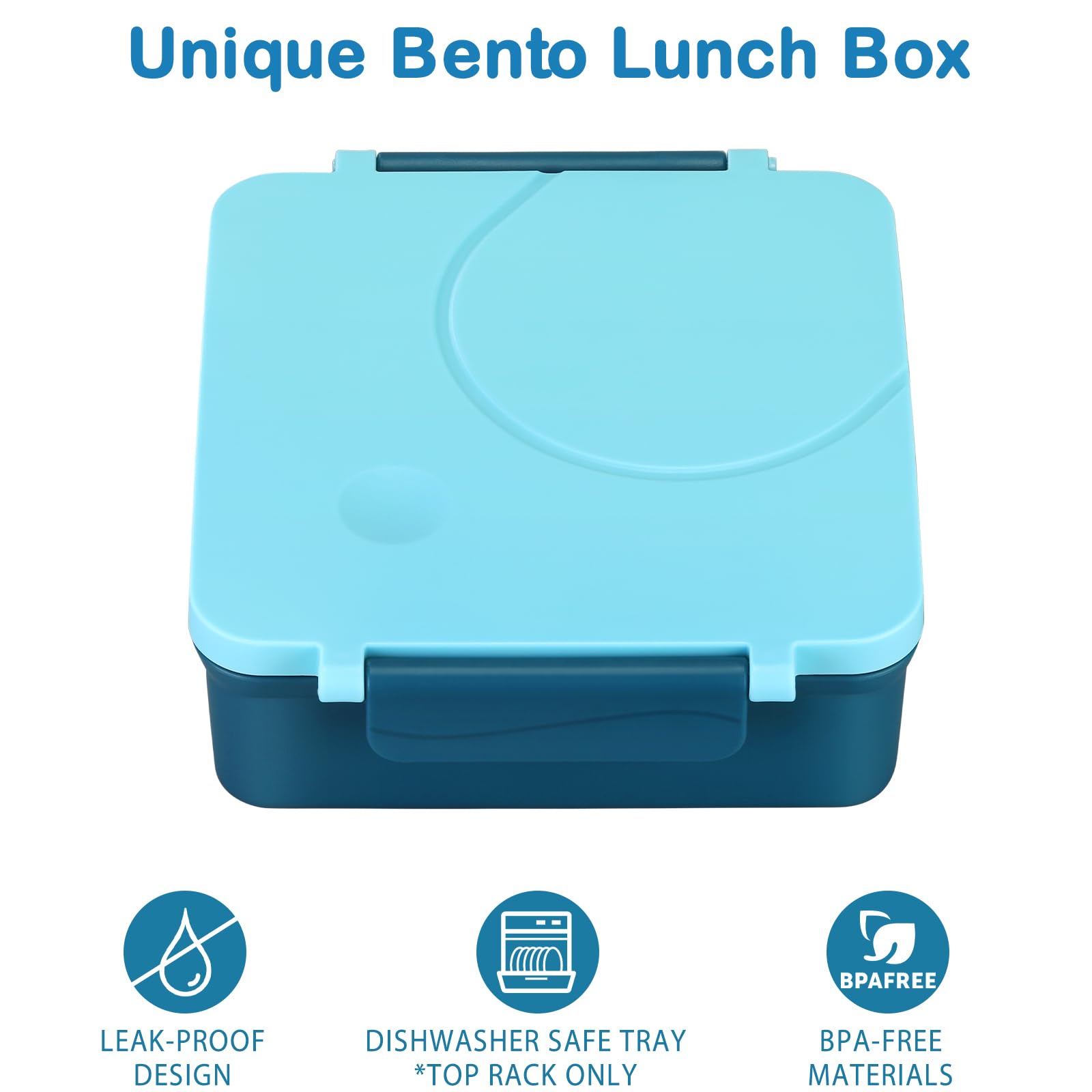 Bento Lunch Box Set for Kids with 8oz Soup Thermo, Leak-Proof Lunch Containers with 4 Compartment, Kids Thermo Hot Food Jar and Insulated Lunch Bag for Kid to School-Blue