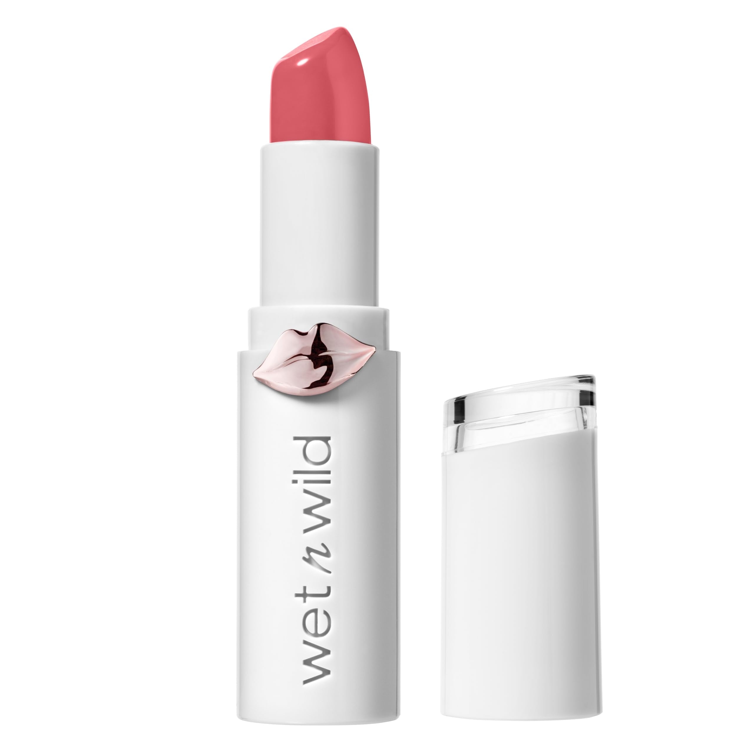 wet n wild Mega Last High-Shine Lipstick Lip Color, Infused with Seed Oils For a Nourishing High-Shine, Buildable & Blendable Creamy Color, Cruelty-Free & Vegan - Rose And Slay