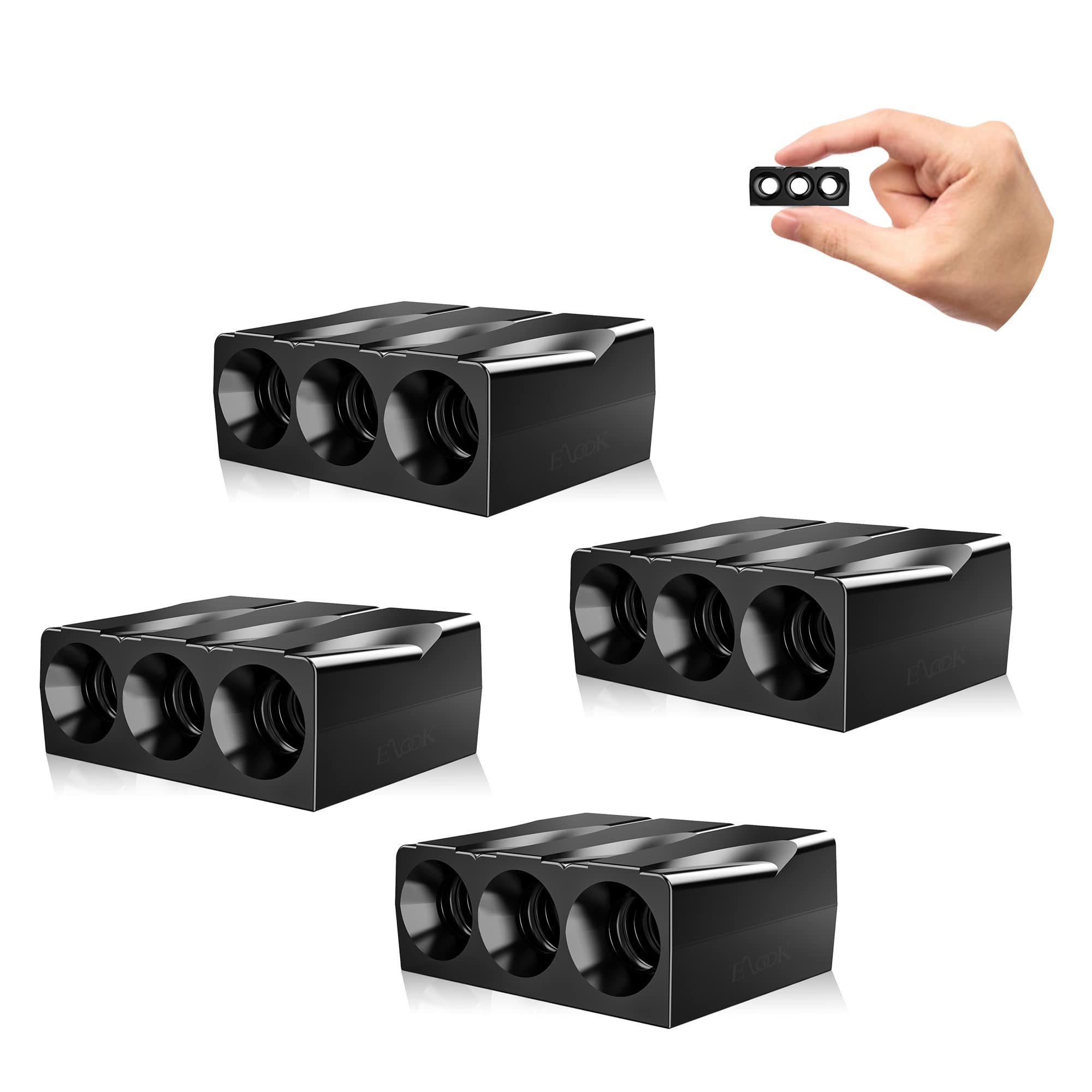 Elook Upgraded Deer Whistles for Car, Deer Horn for Car, Save Deer Whistle for Vehicles, Trunks, Motorcycle, Three-Horn, 4 Pack (Patented Product)