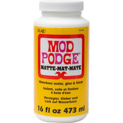 Mod Podge Matt, Versiegelung, Klebstoff & Finish: All-in-One Bastellösung – schnell trocknend, leicht zu reinigen, für Holz, Papier, Stoff und mehr. Ungiftig – Basteln mit Vertrauen, hergestellt in den USA, 473 ml, 1er-Pack