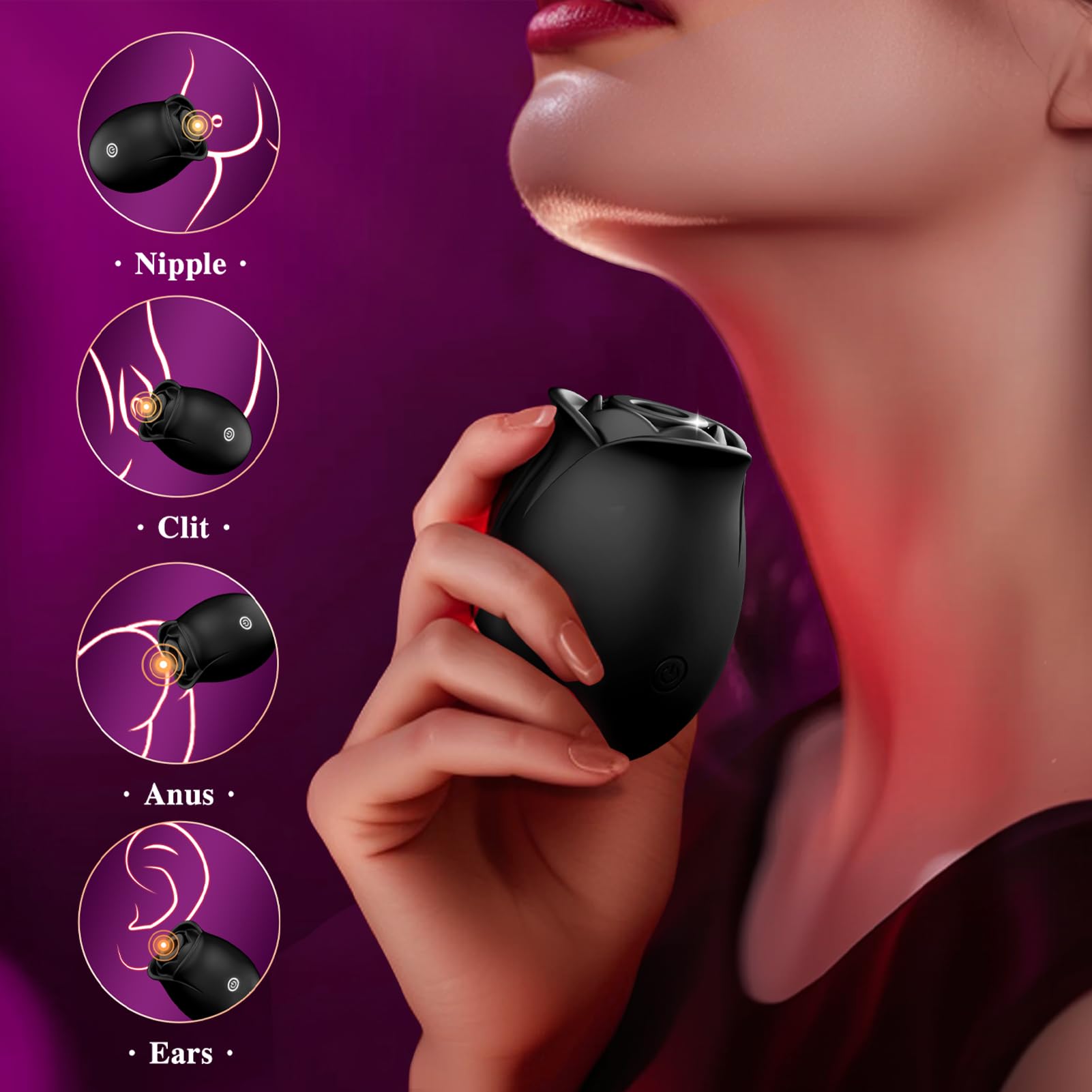Rose Sex Toy Adult Toys - APP Control Rose Vibrator for Women Sex Toys with 9 Sucking & Vibrating Modes, G Spot Vibrator Adult Sex Toys, Womens Clitoral Nipple Sucker Vibrators for Woman Couples