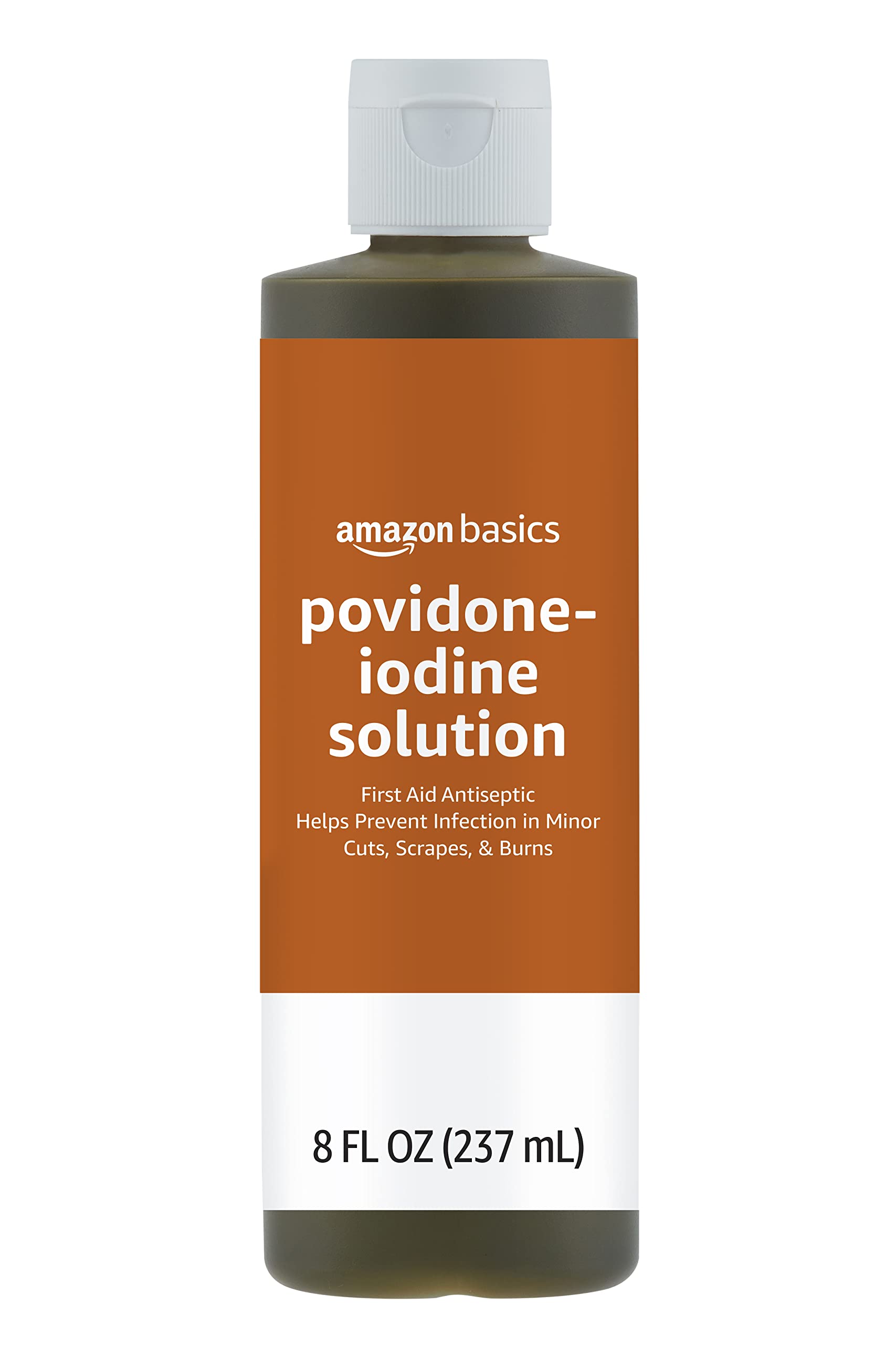 Amazon Basics Erste-Hilfe-Antiseptikum, 10 % Povidon-Jod-Lösung Erste-Hilfe-Antiseptikum, Ungesalzen, 236 ml, 1er-Pack (ehemals Solimo)